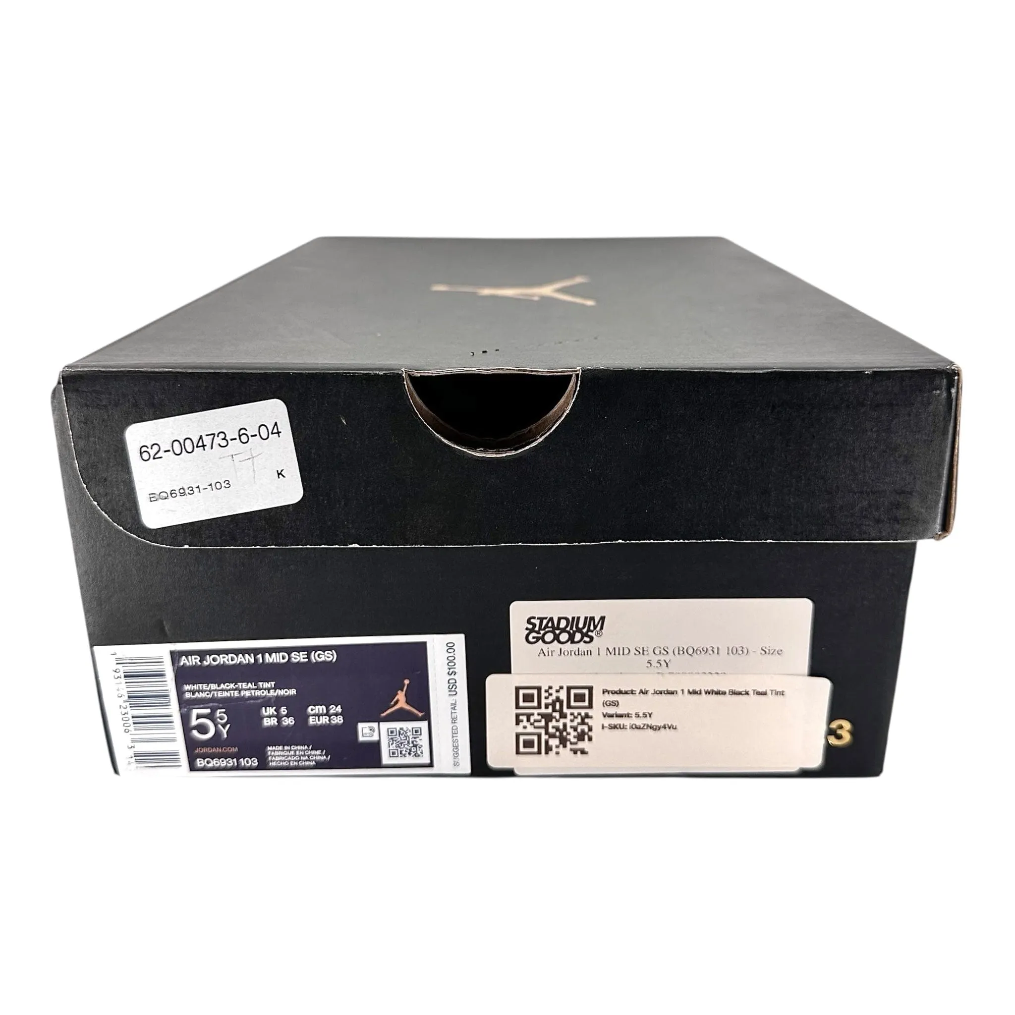 Air Jordan 1 Mid White Black Teal Tint (GS) (MISPRINT)