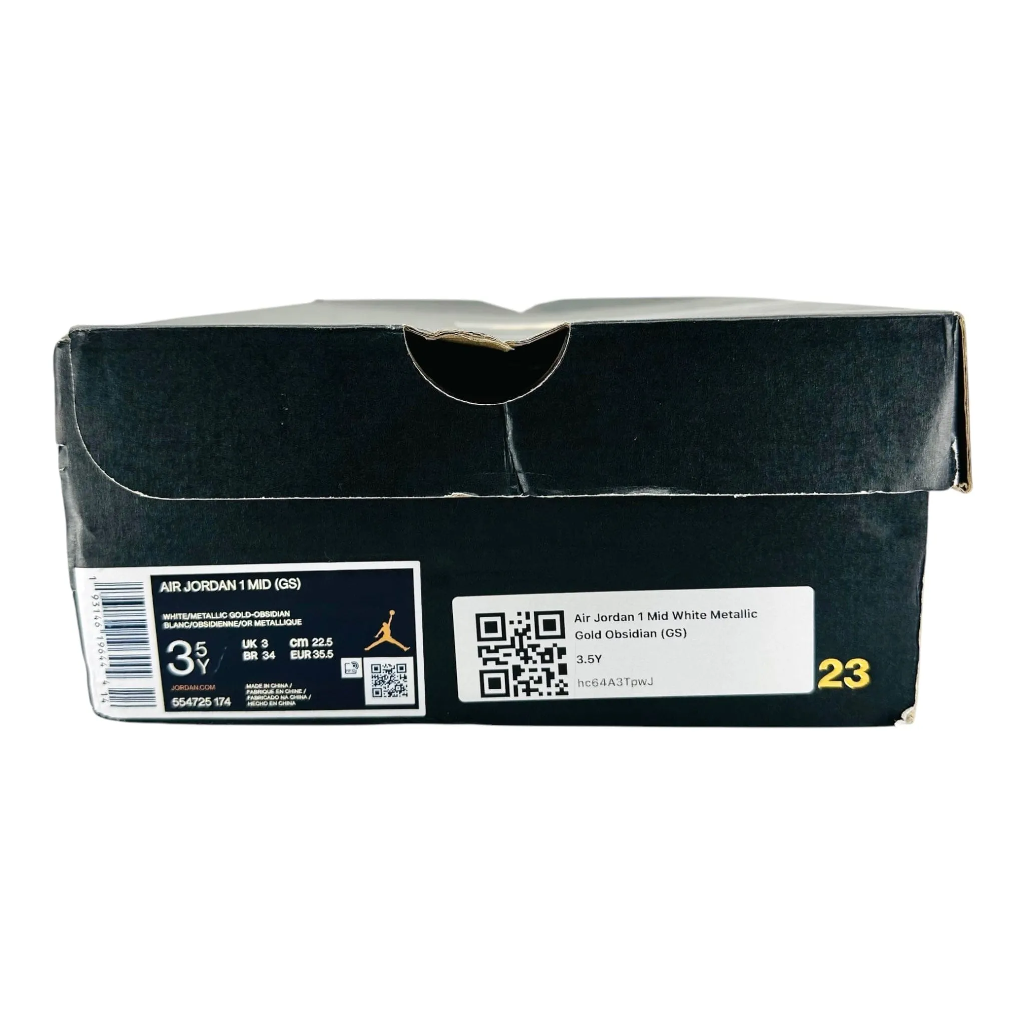 Air Jordan 1 Mid White Metallic Gold Obsidian (GS)