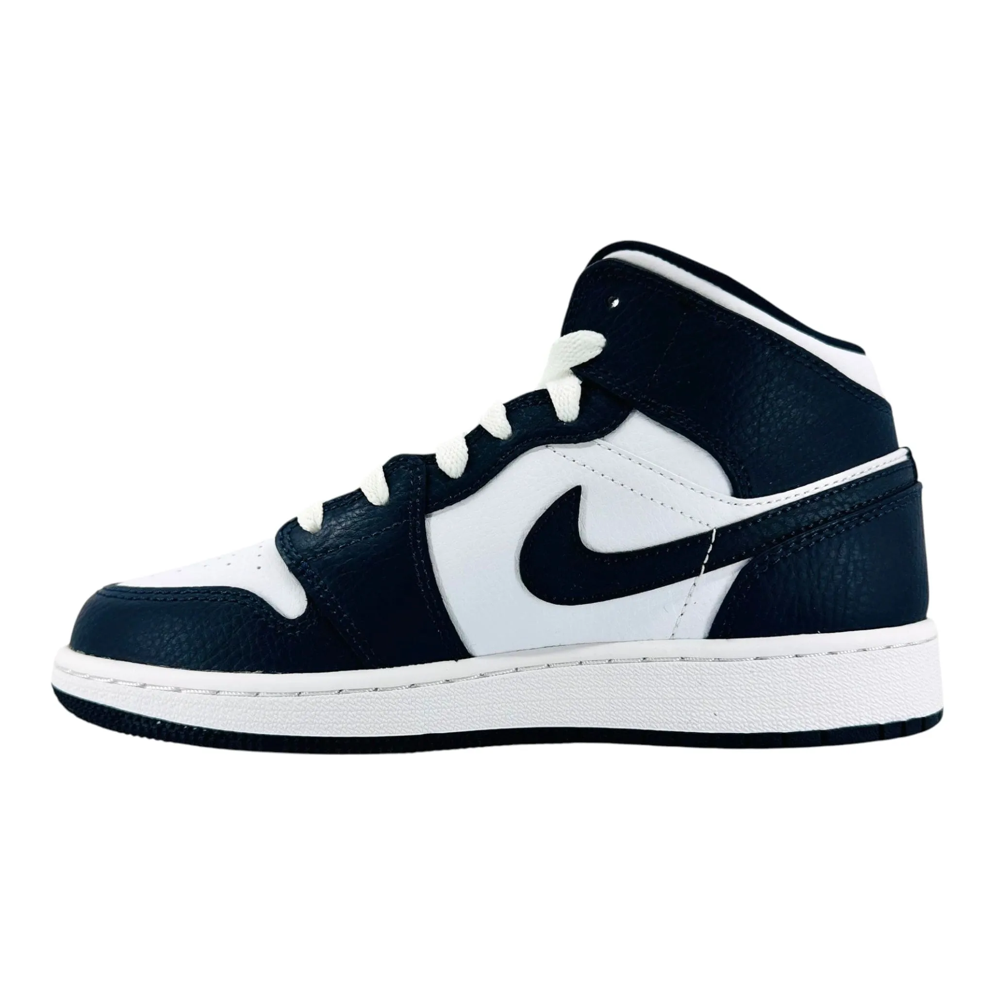 Air Jordan 1 Mid White Metallic Gold Obsidian (GS)
