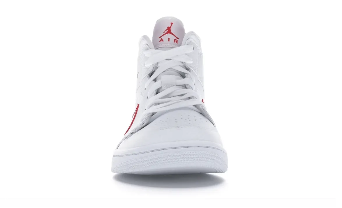 Air Jordan 1 Mid White University Red (W)