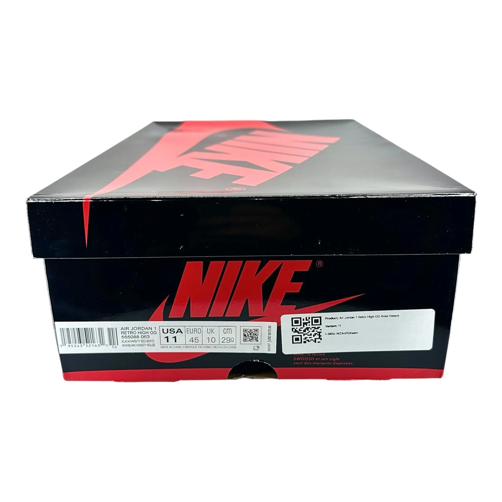 Air Jordan 1 Retro High OG Bred Patent