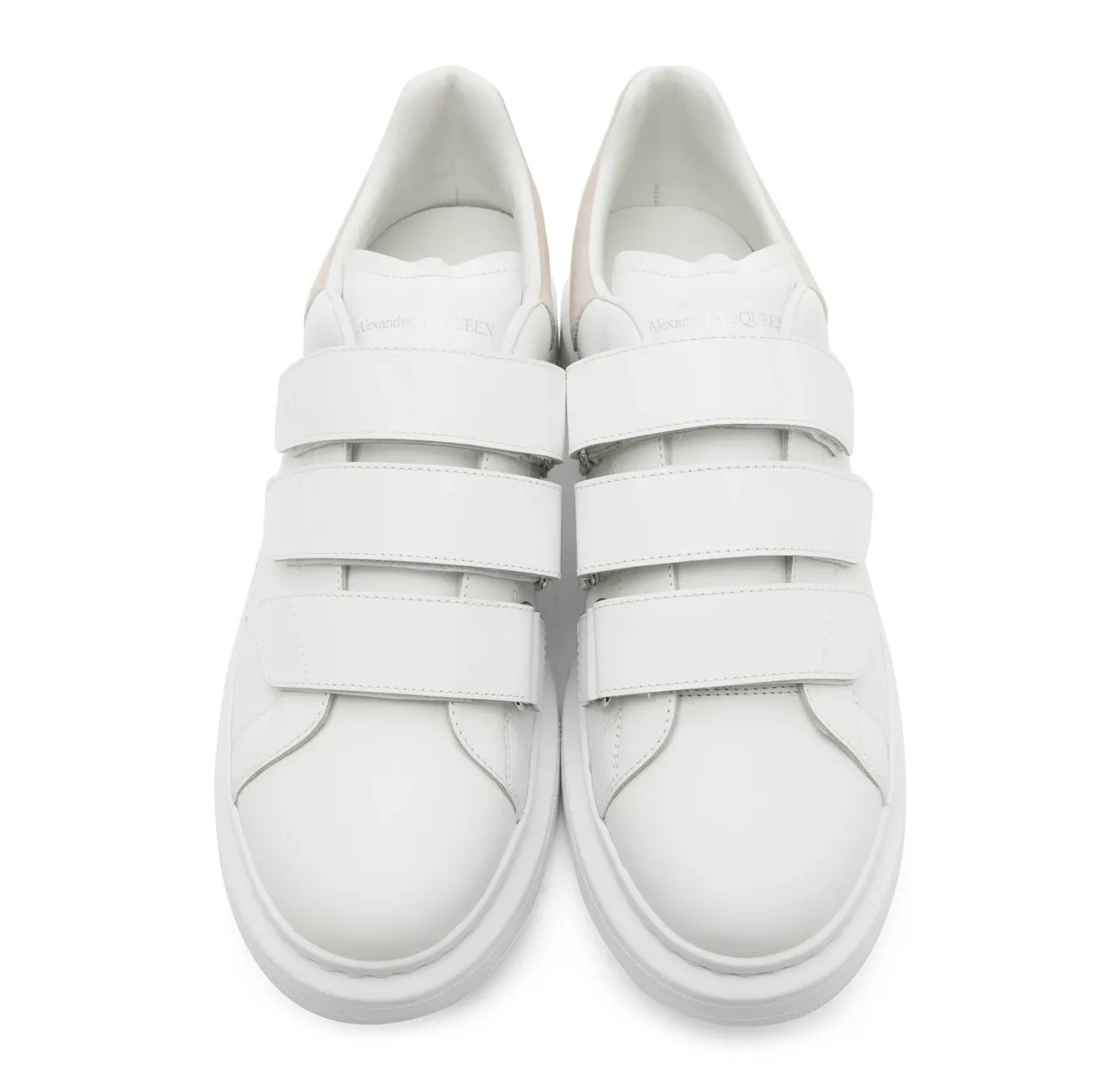 Alexander McQueen Larry Oversized Strap Sneaker Suede White Patchouli