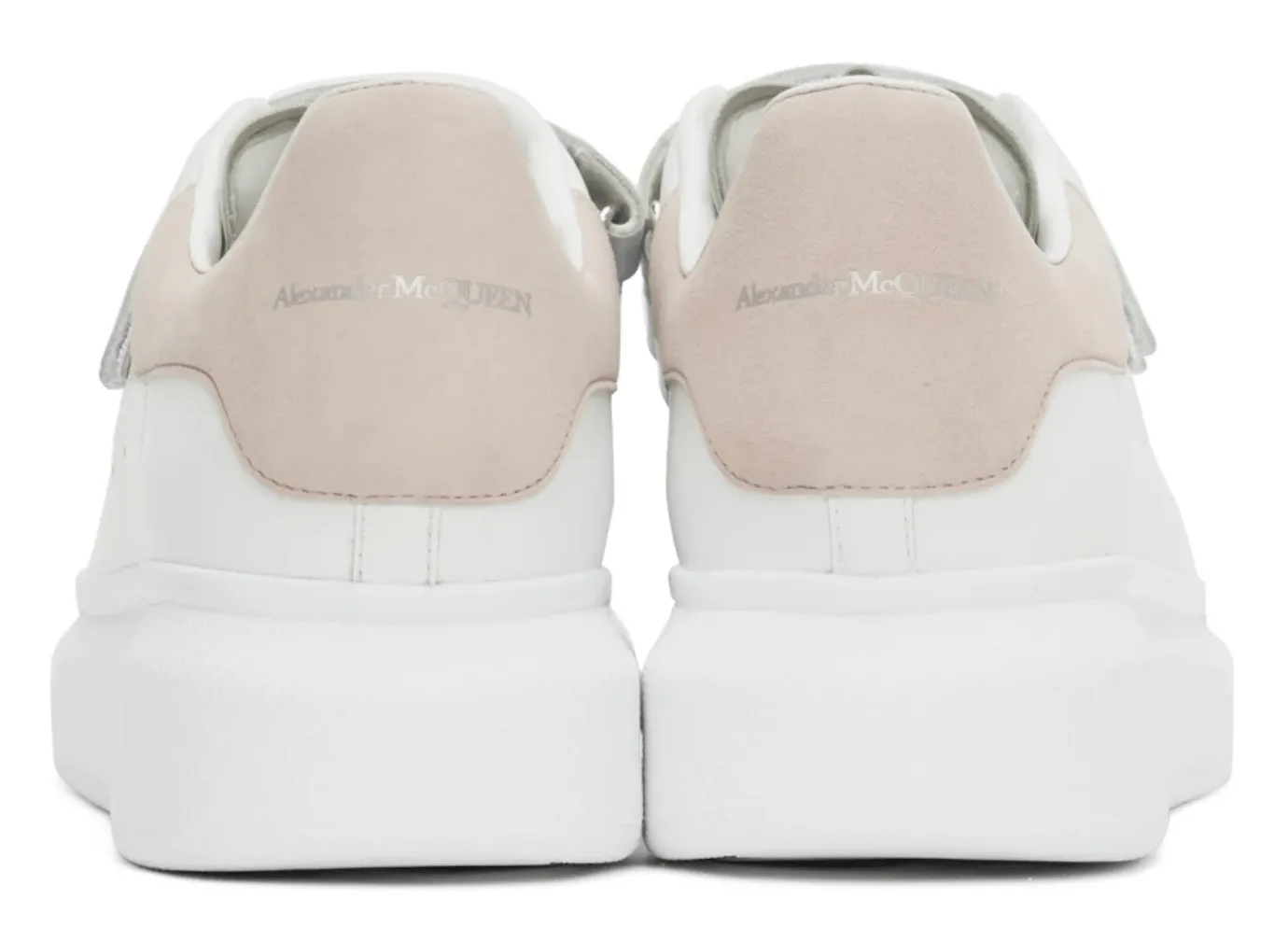 Alexander McQueen Larry Oversized Strap Sneaker Suede White Patchouli