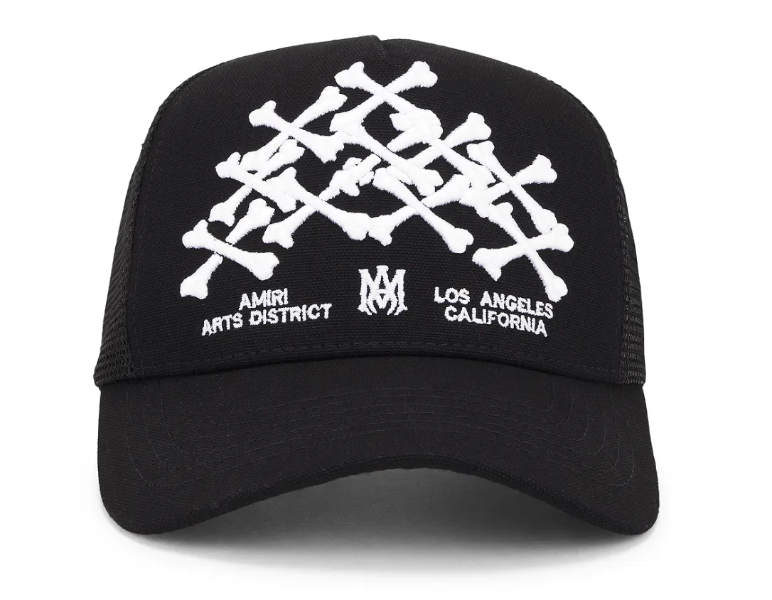 Amiri Bones Stacked Trucker Hat Black
