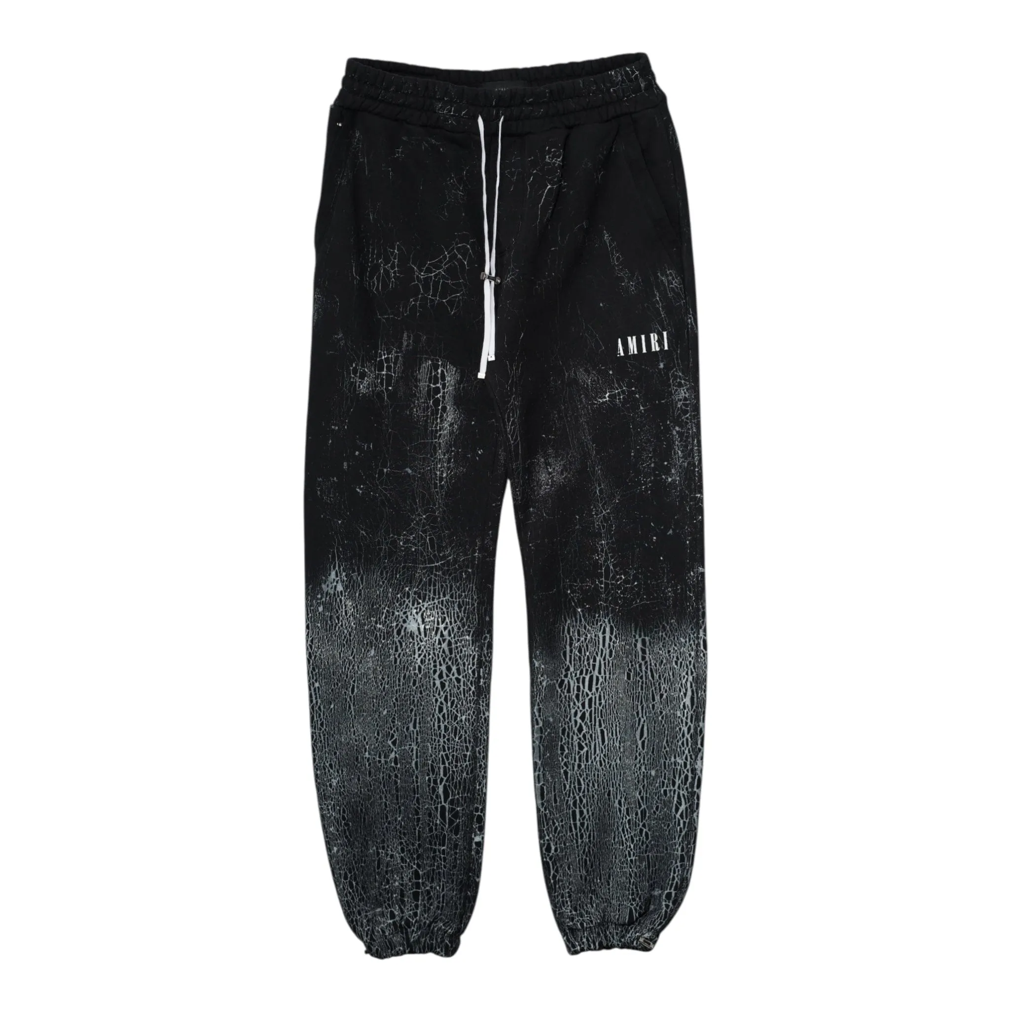 Amiri Cracked Dye Core Logo Sweatpants Black White