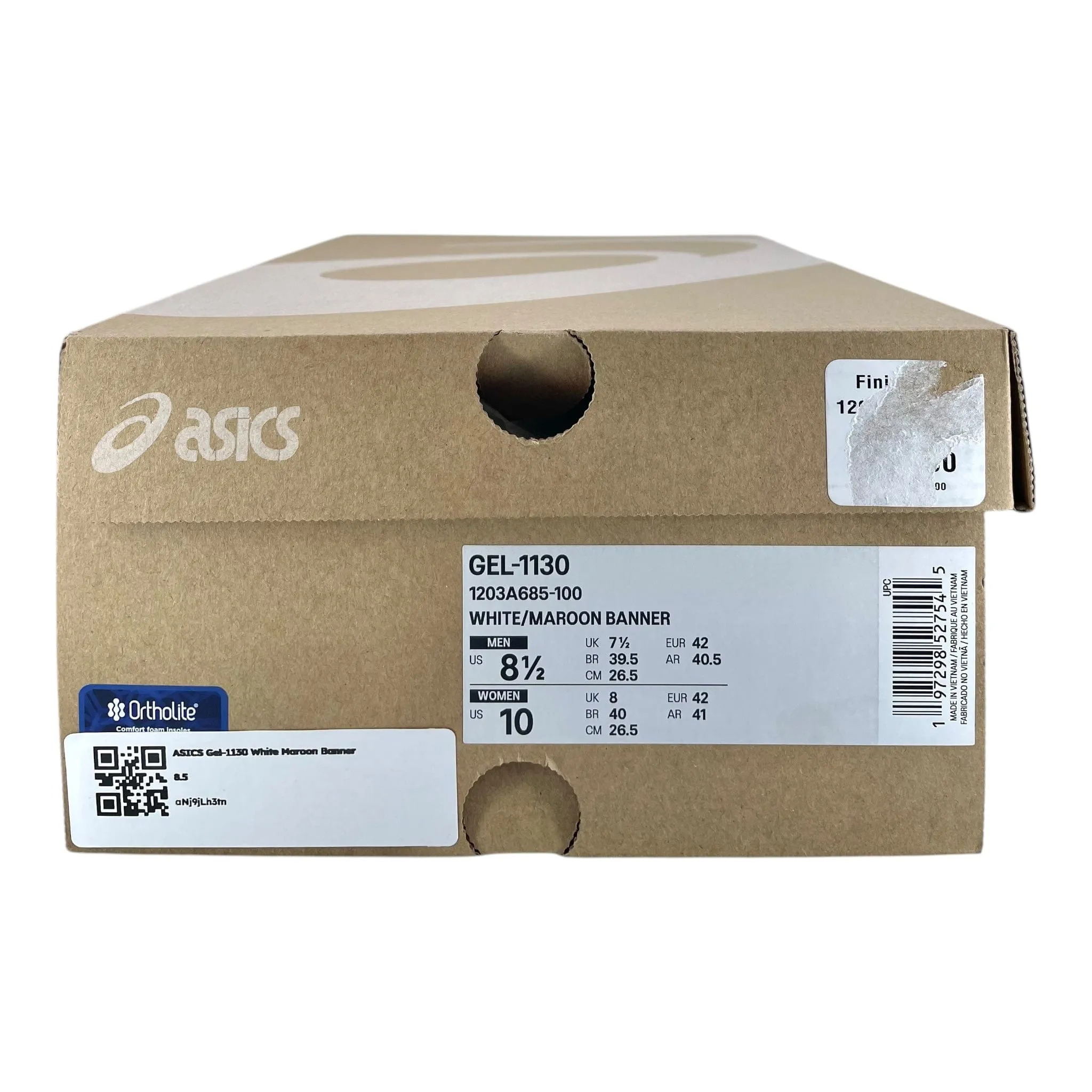 ASICS Gel-1130 White Maroon Banner