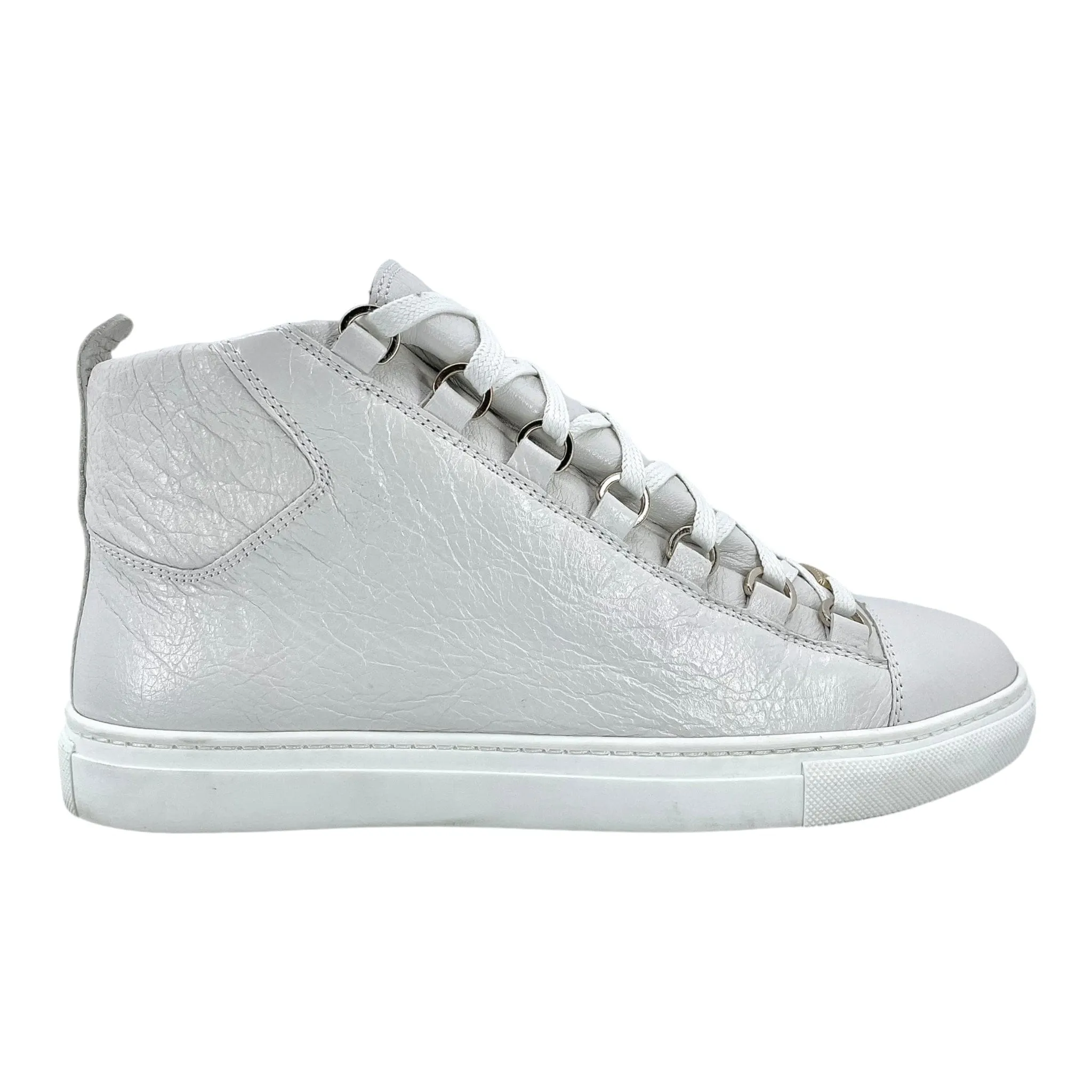 Balenciaga Arena Sneaker High Crackle Leather White (W) Pre-Owned