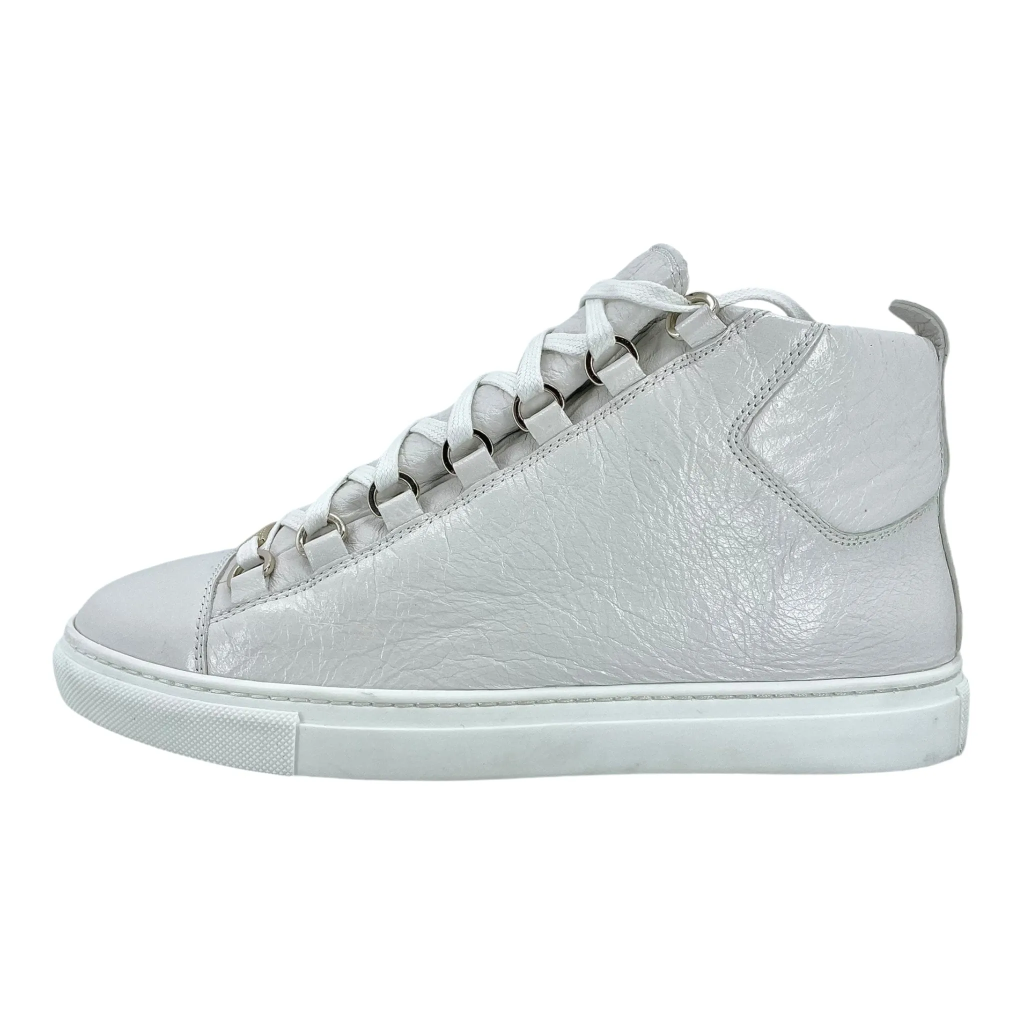 Balenciaga Arena Sneaker High Crackle Leather White (W) Pre-Owned