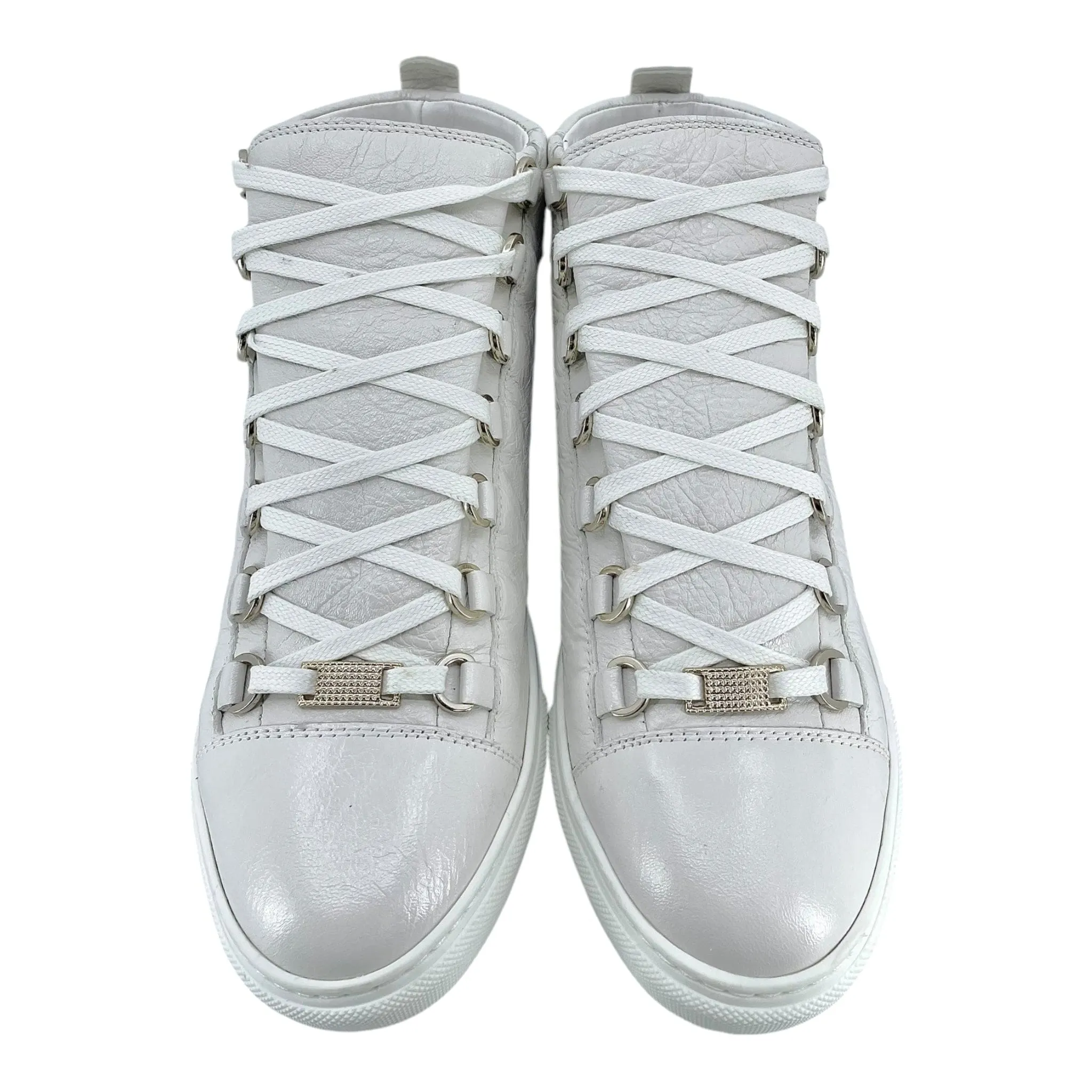 Balenciaga Arena Sneaker High Crackle Leather White (W) Pre-Owned