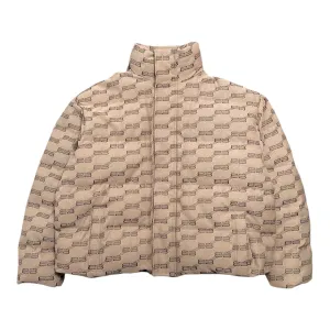Balenciaga BB Logo Down Jacket Monogram Beige Brown