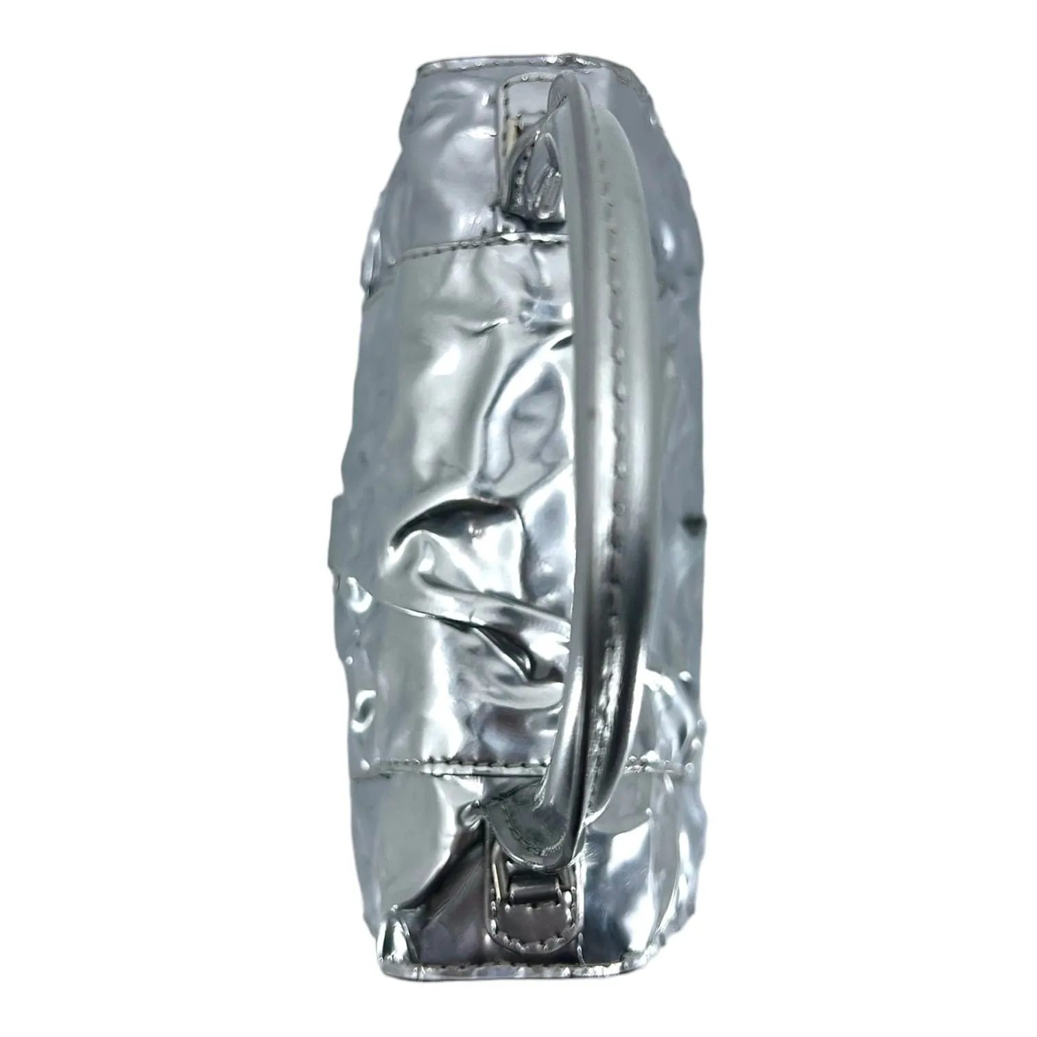 Balenciaga Hourglass Small Handbag Crushed Effect Silver