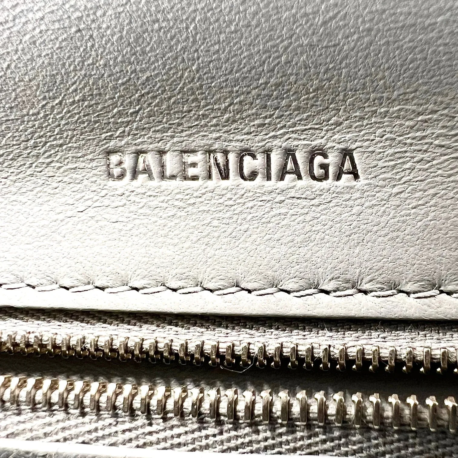 Balenciaga Hourglass Small Handbag Crushed Effect Silver