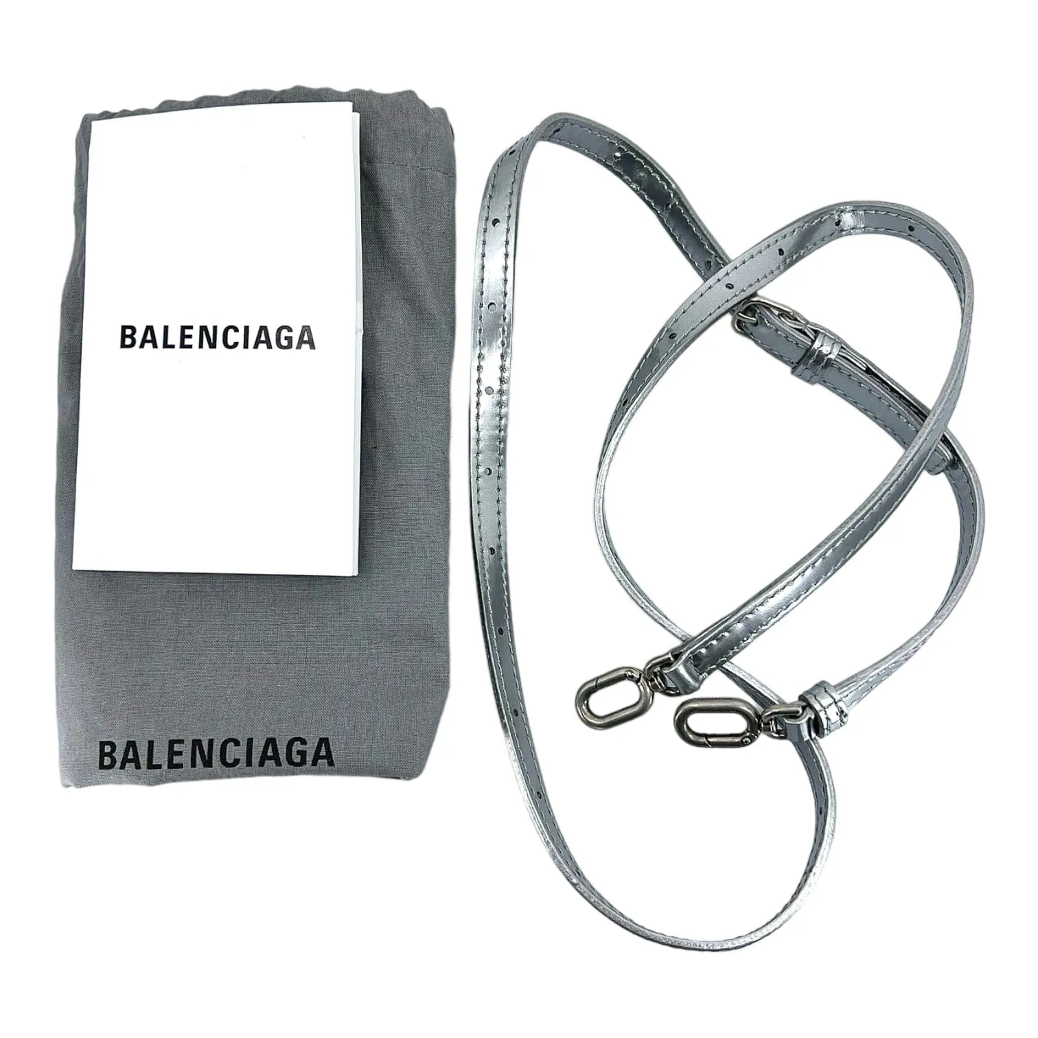 Balenciaga Hourglass Small Handbag Crushed Effect Silver