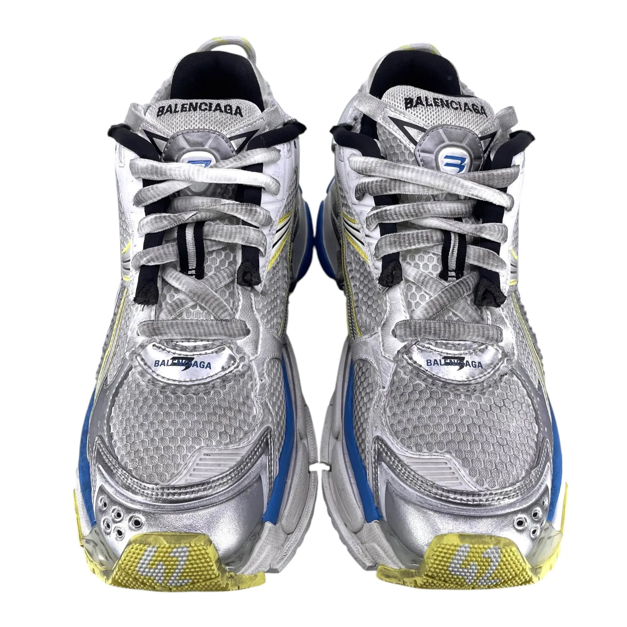 Balenciaga Runner Sneaker White Yellow Blue Pre-Owned