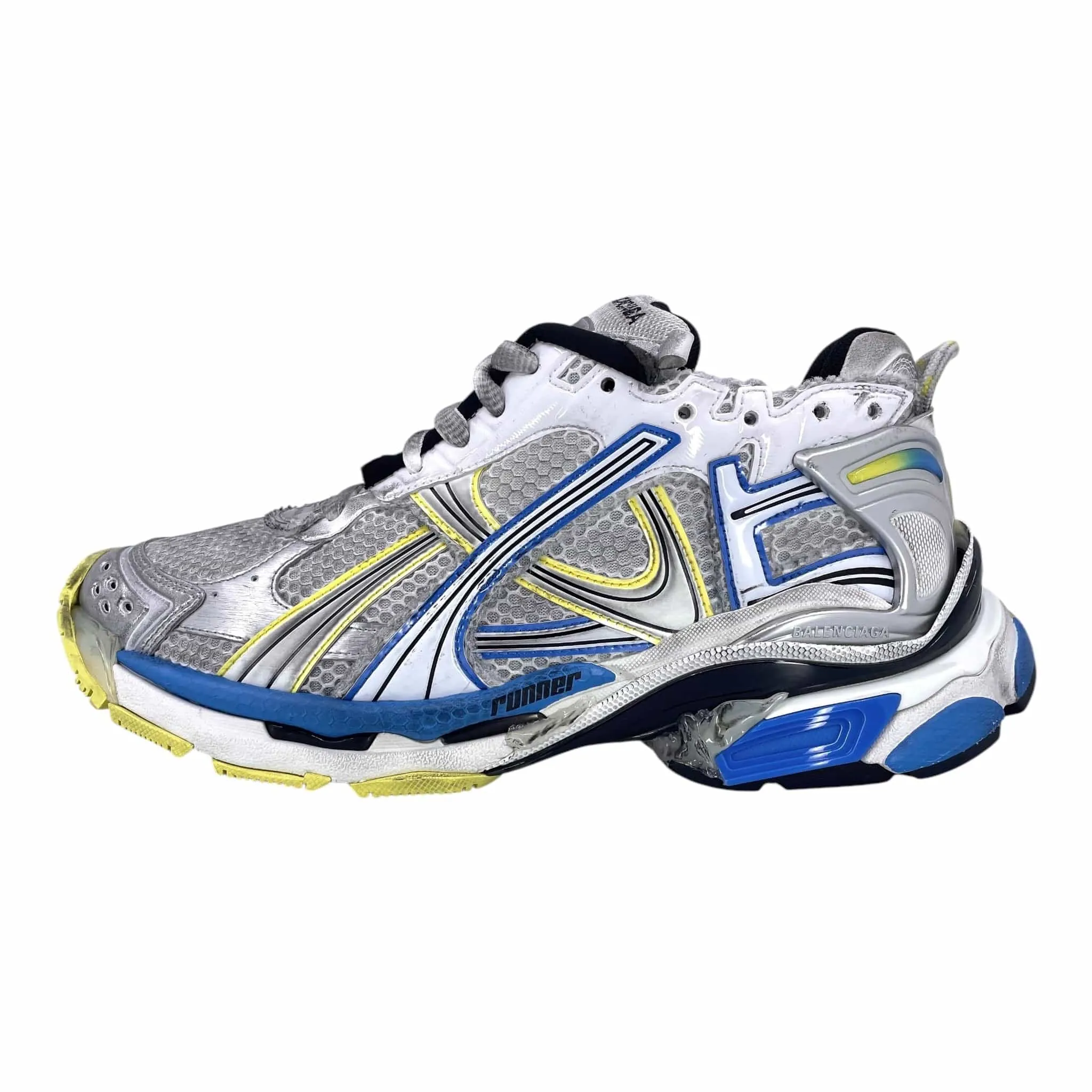 Balenciaga Runner Sneaker White Yellow Blue Pre-Owned
