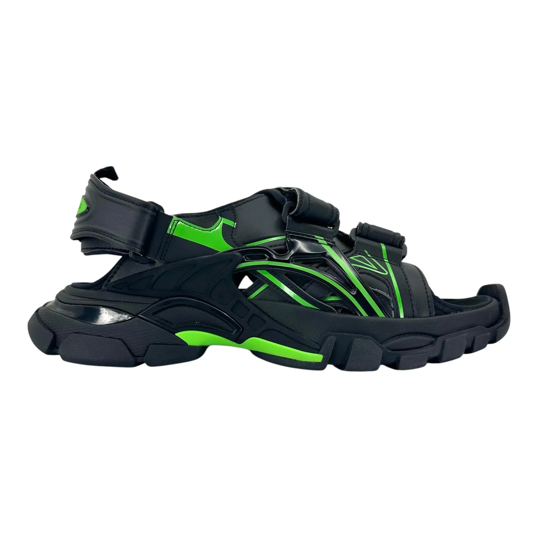 Balenciaga Track Sandal Black Fluo Green