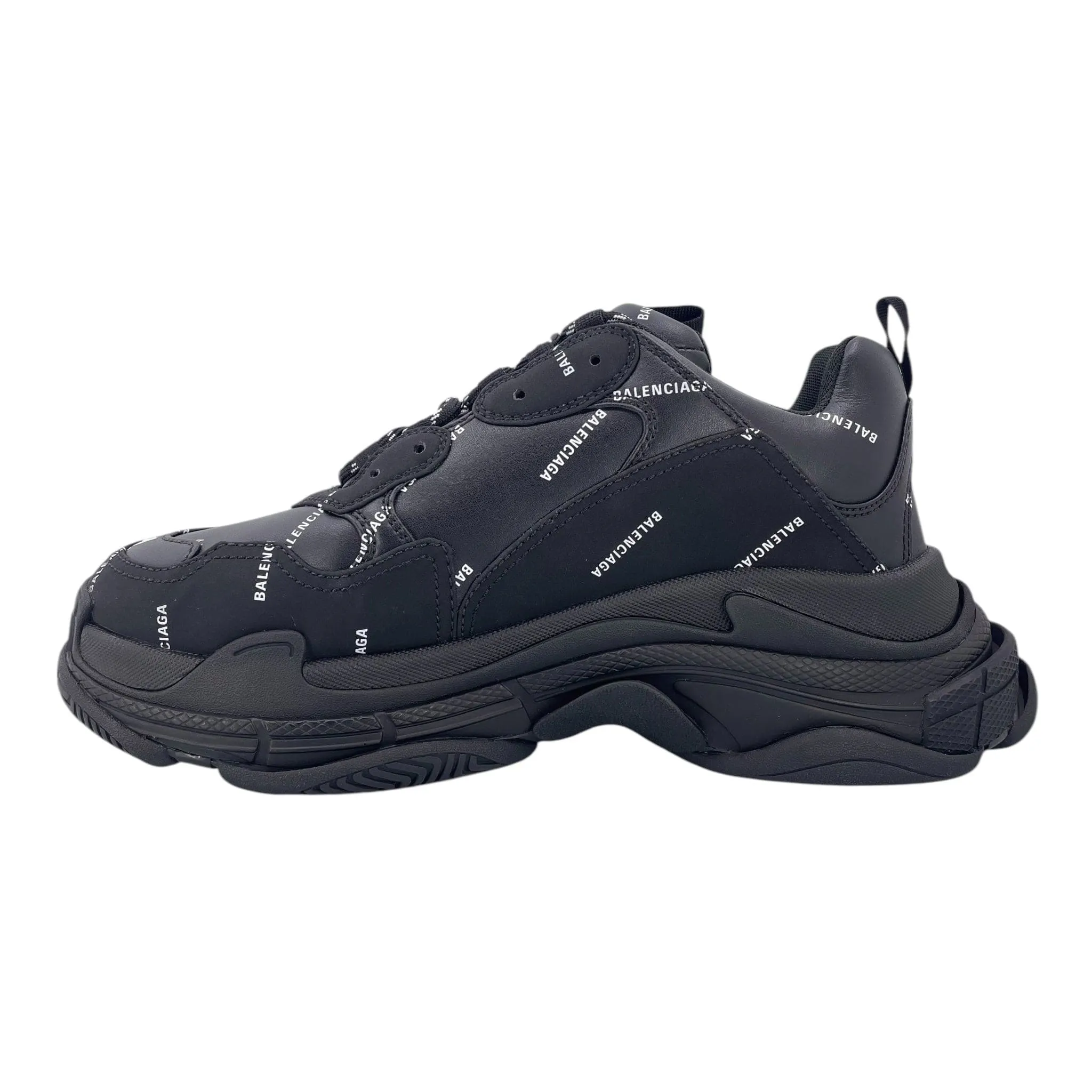 Balenciaga Triple S Sneaker All Over Logo Black White