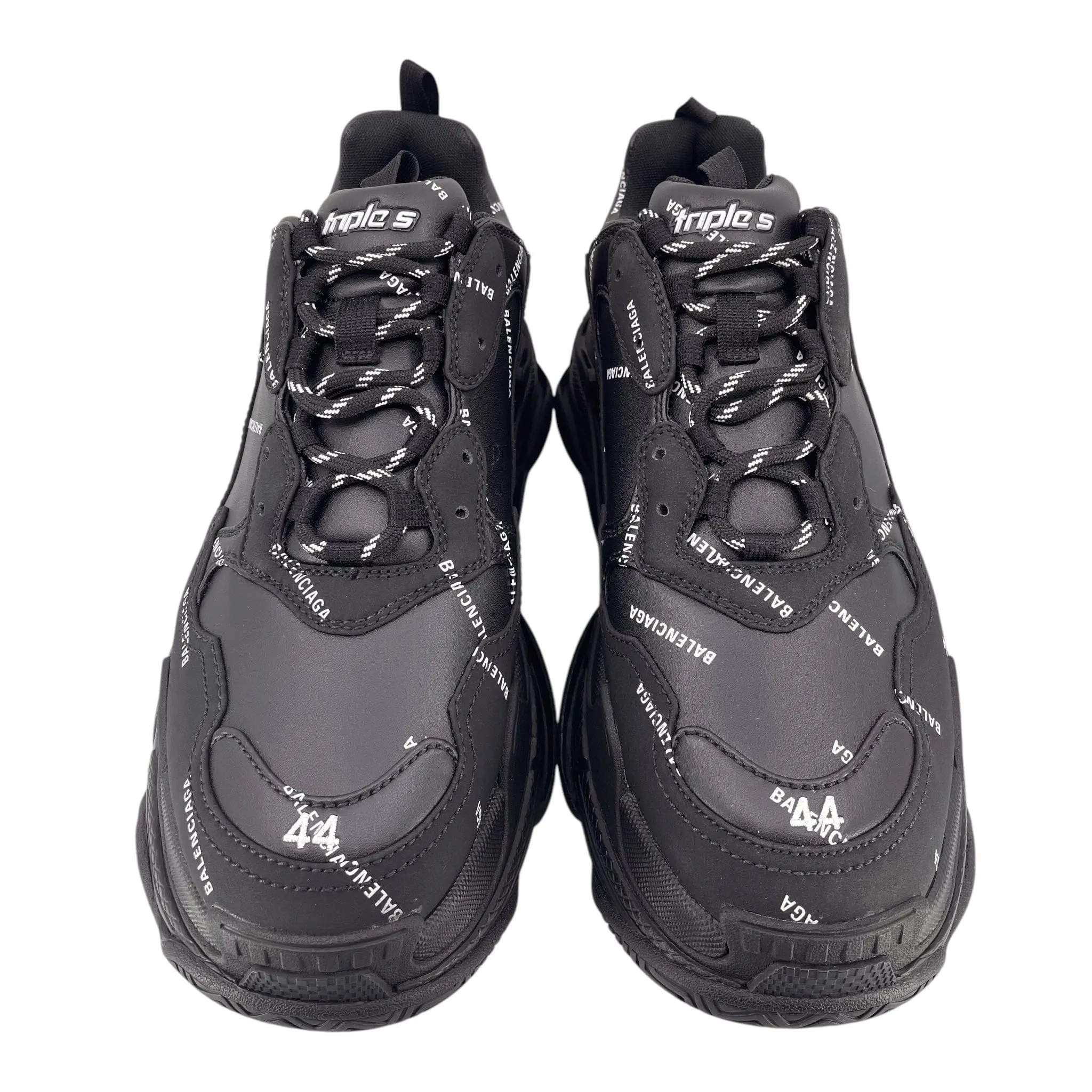Balenciaga Triple S Sneaker All Over Logo Black White