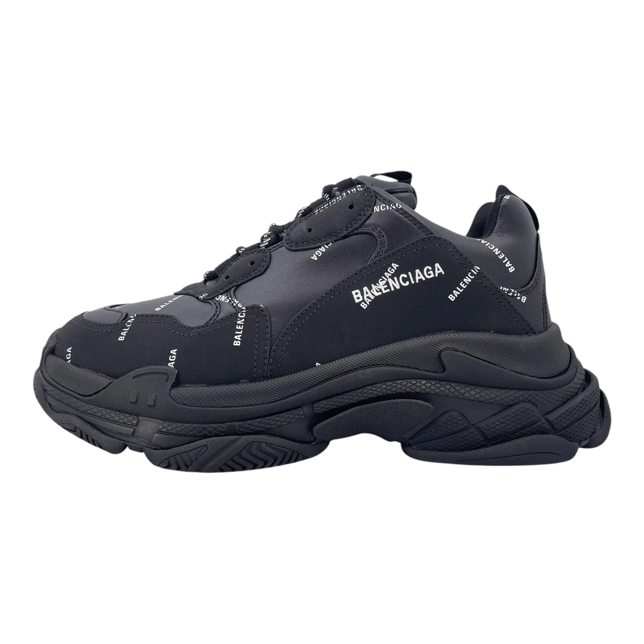 Balenciaga Triple S Sneaker All Over Logo Black White