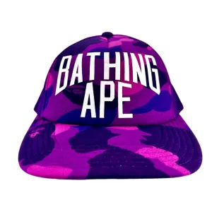BAPE Bathing Ape Logo Trucker Hat Color Camo Purple (FW22)