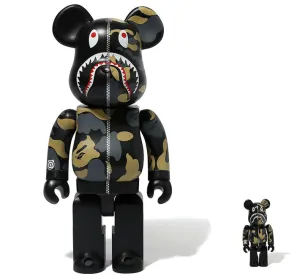 Bearbrick x BAPE Madison Avenue Exclusive Shark Camo 100% & 400% Set