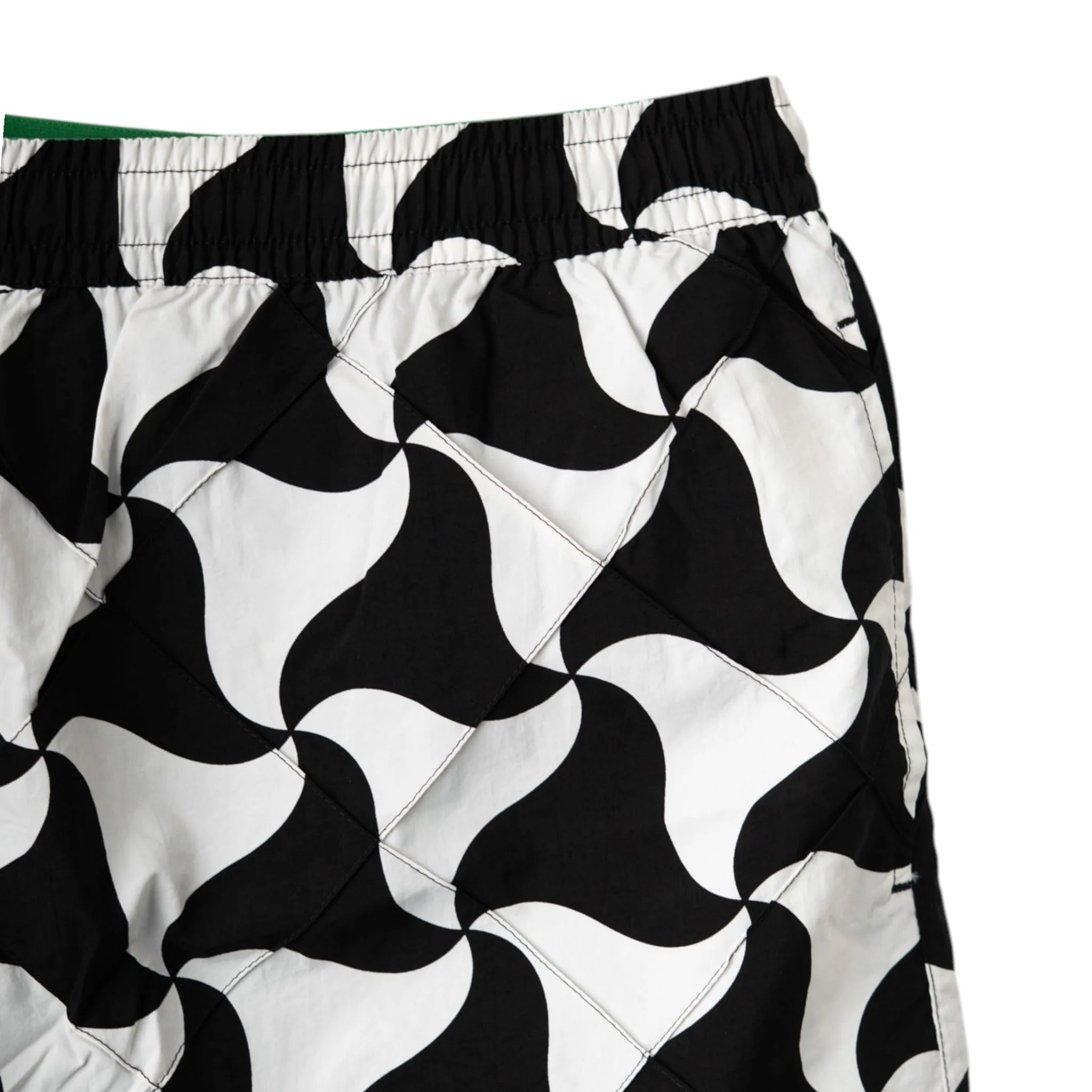 Bottega Veneta Abstract Pattern Swim Shorts Black White
