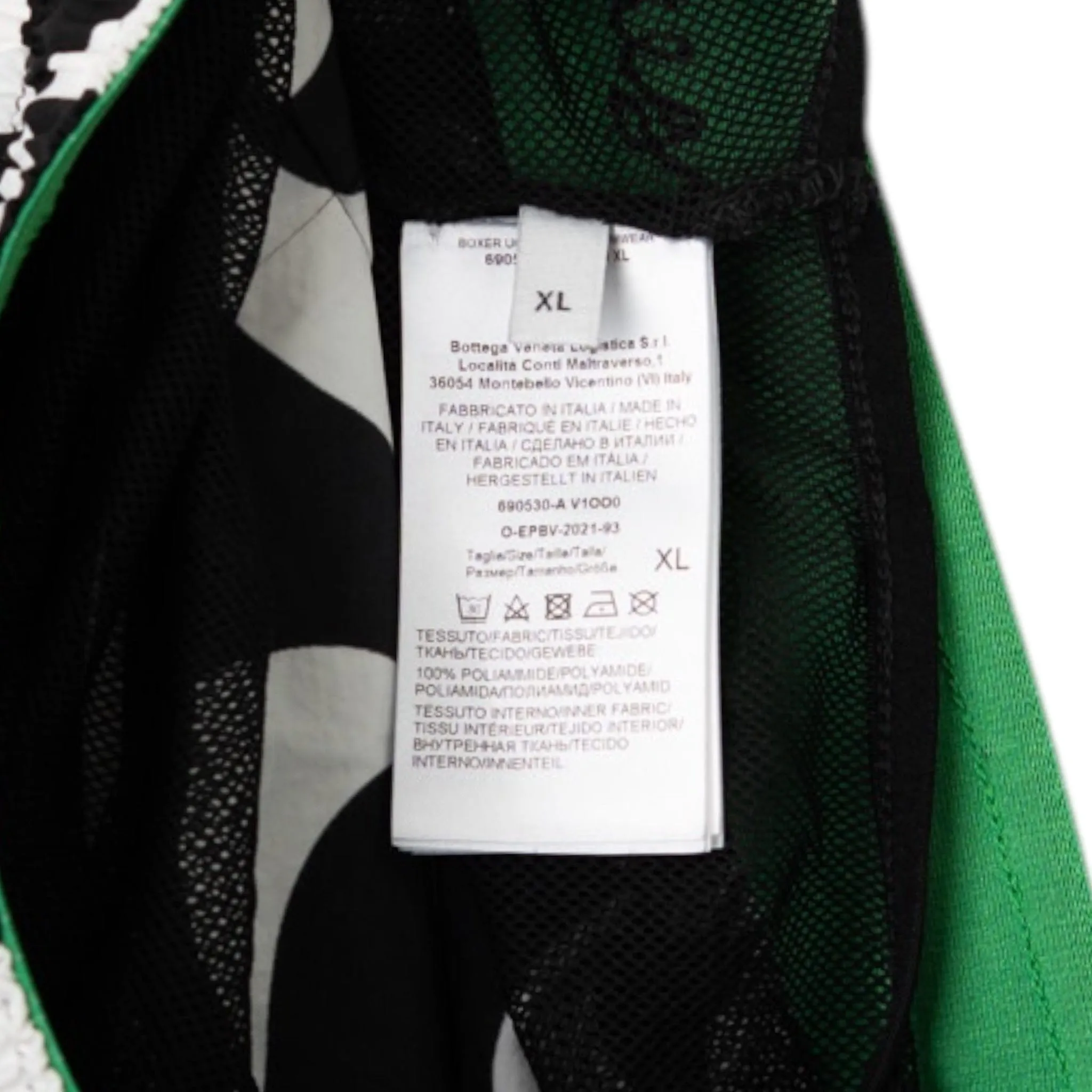 Bottega Veneta Abstract Pattern Swim Shorts Black White
