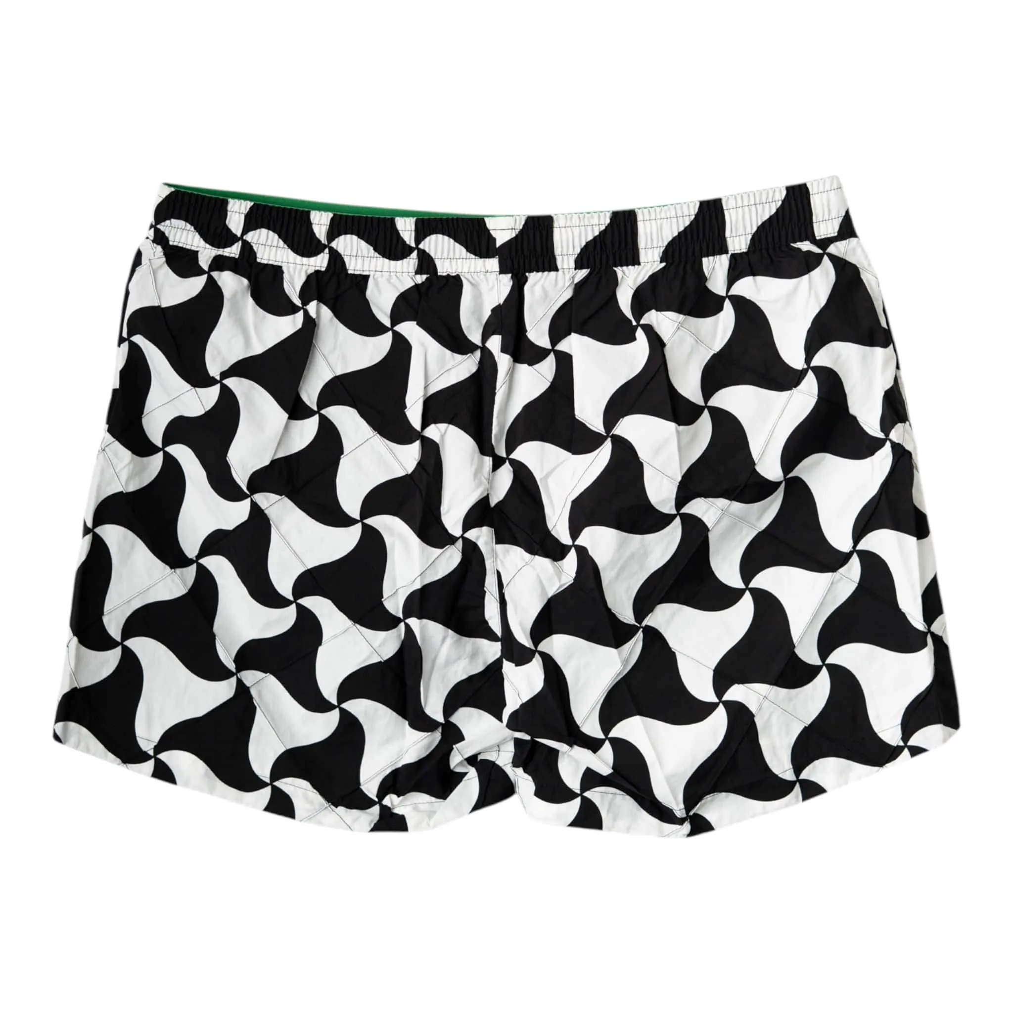 Bottega Veneta Abstract Pattern Swim Shorts Black White