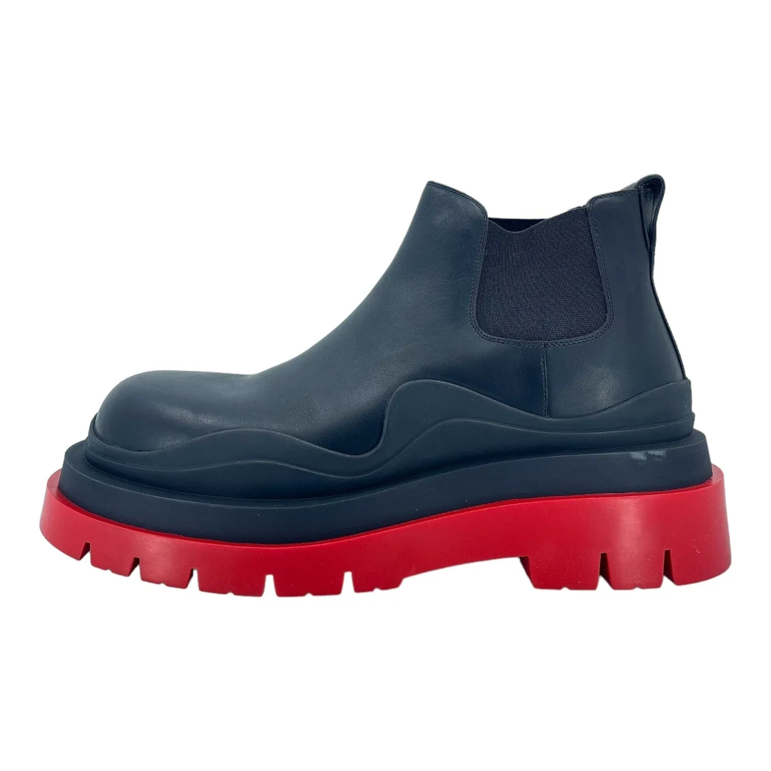 Bottega Veneta Cropped Chelsea Boot Black Red
