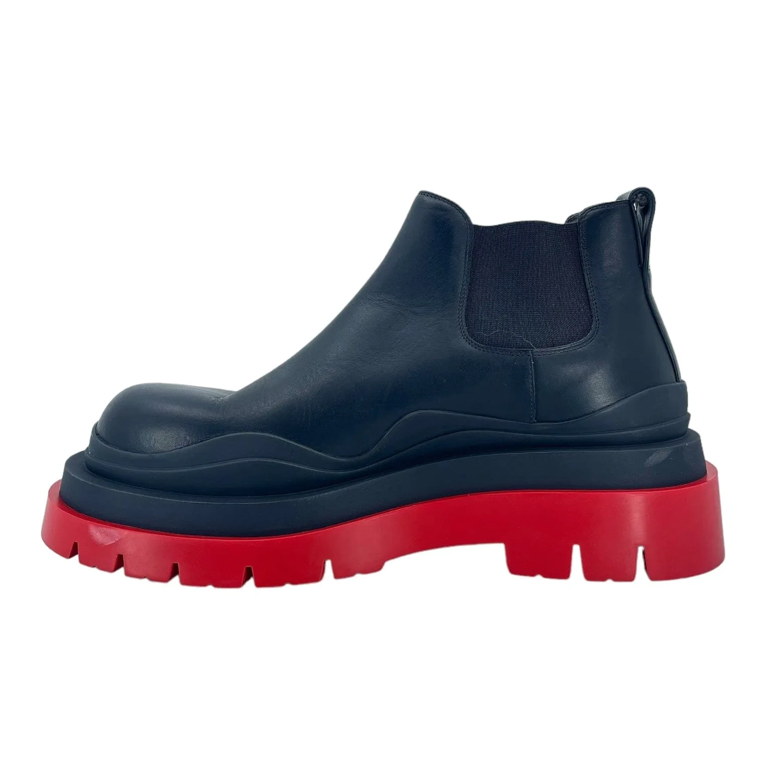 Bottega Veneta Cropped Chelsea Boot Black Red