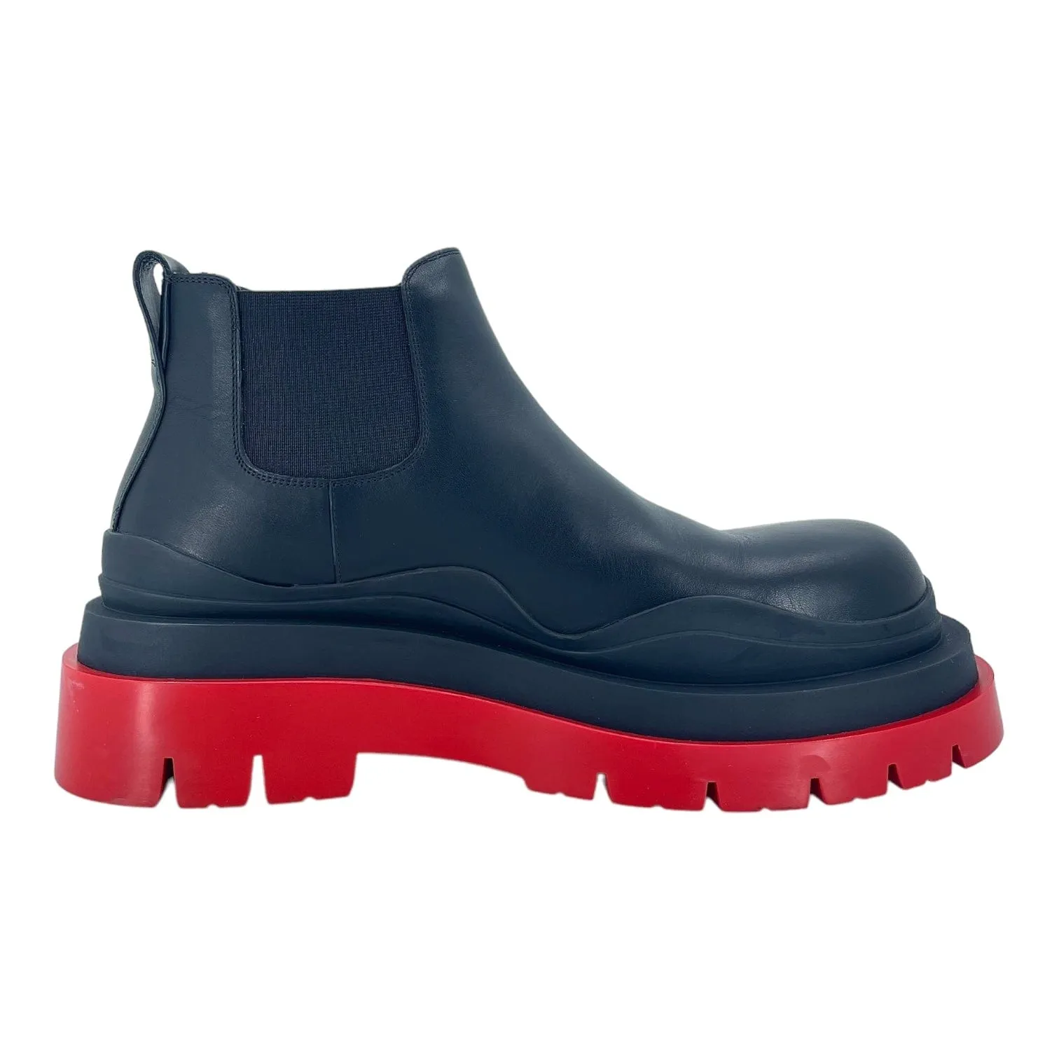 Bottega Veneta Cropped Chelsea Boot Black Red