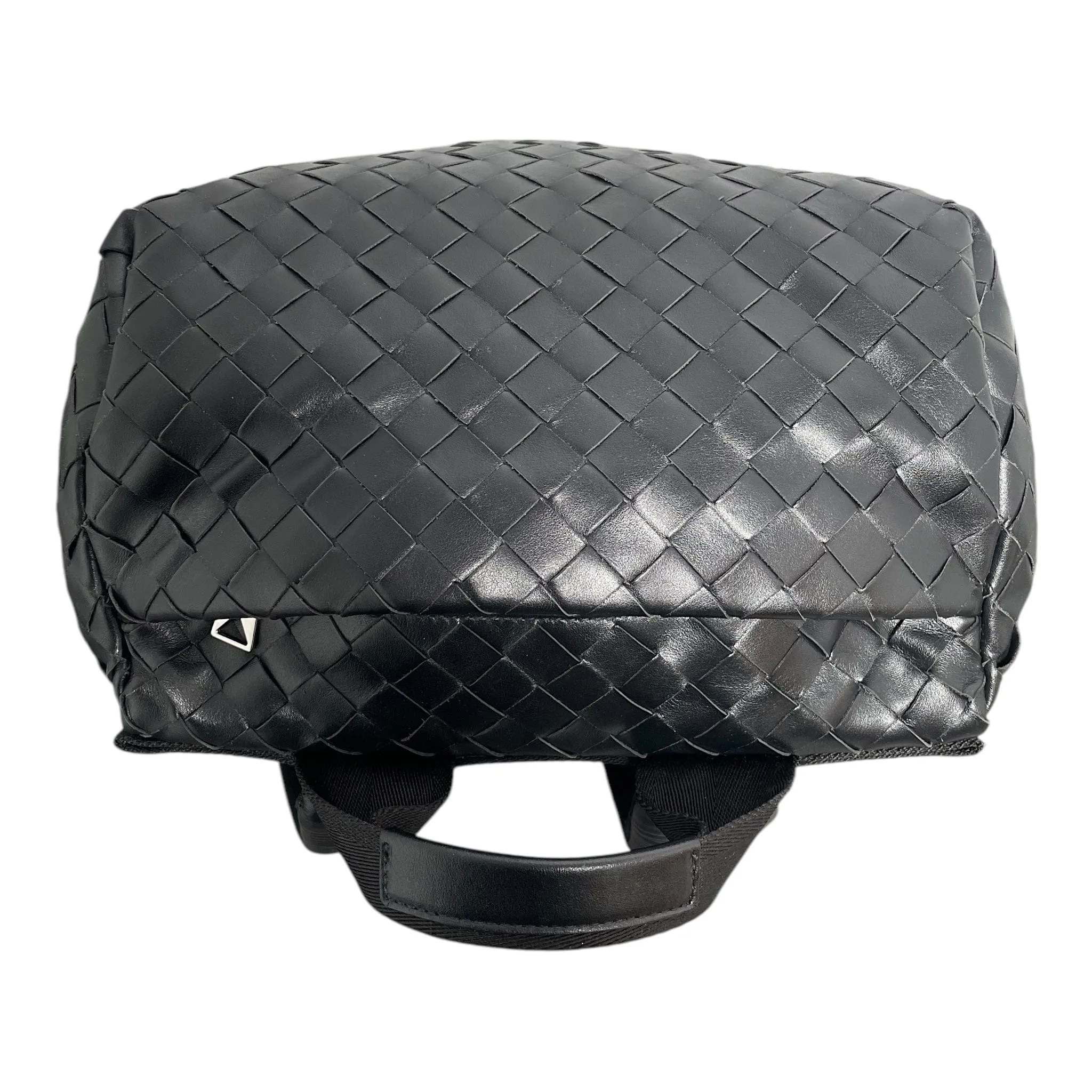 Bottega Veneta Flap Interlocking Backpack Black Pre-Owned