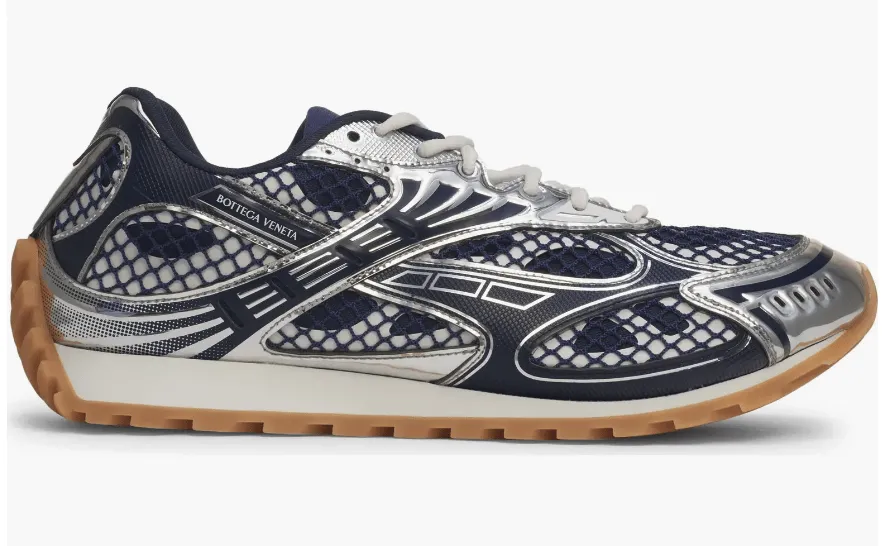 Bottega Veneta Orbit Trainer Navy Blue Silver Multi