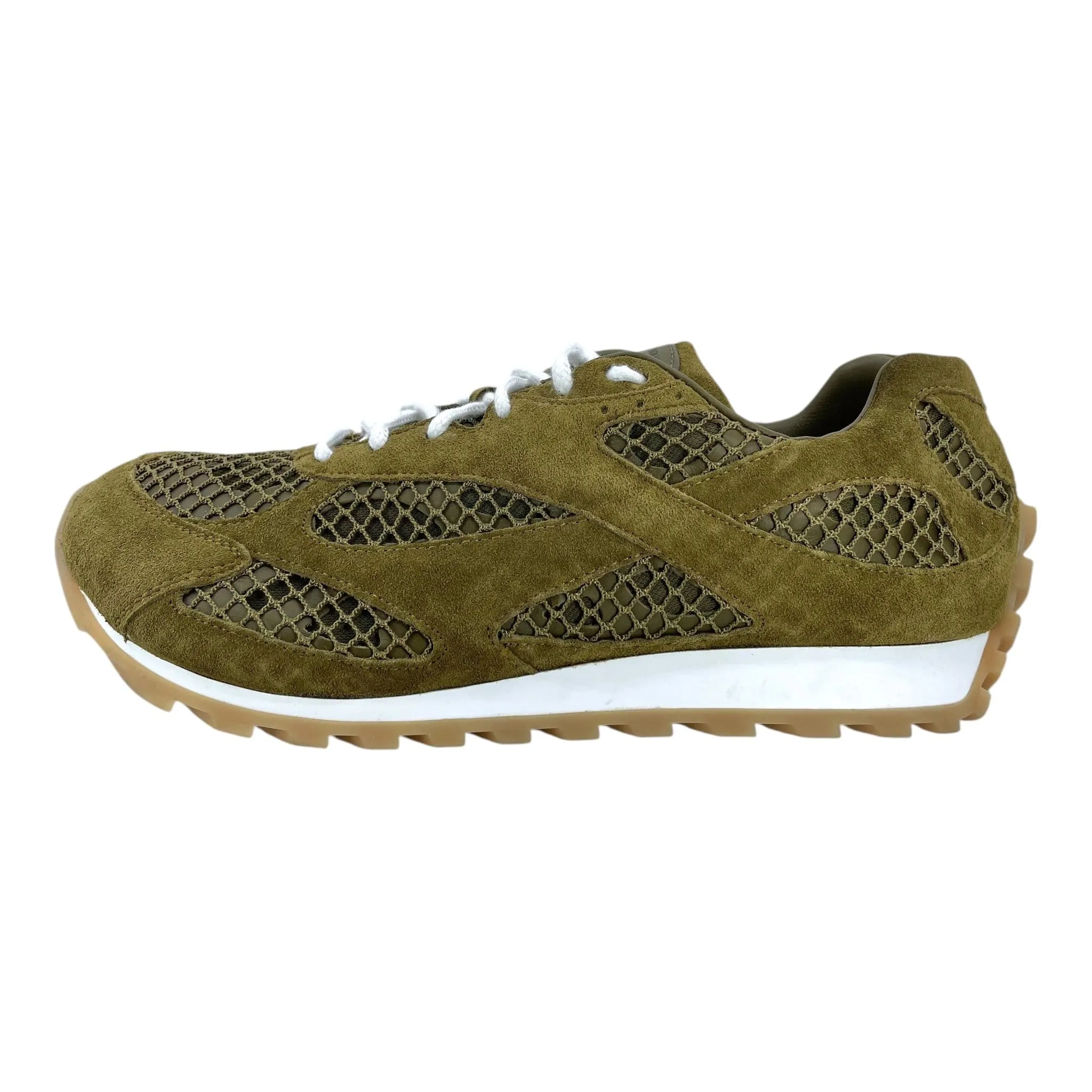 Bottega Veneta Orbit Trainer Olive Green White Beige