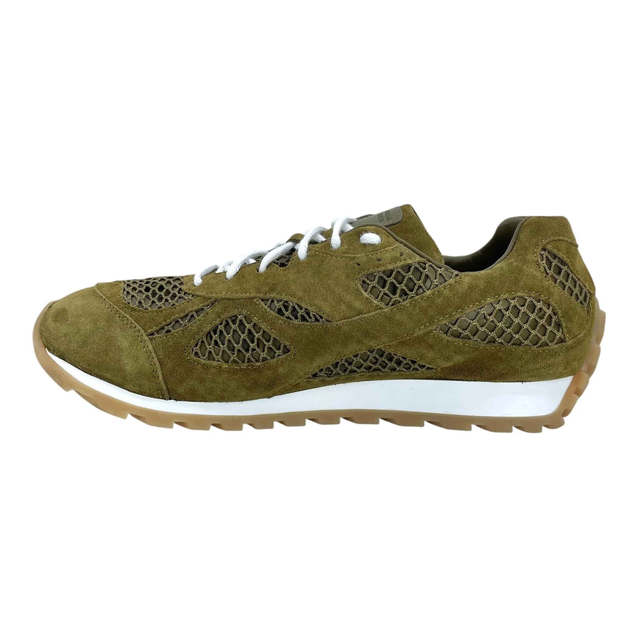Bottega Veneta Orbit Trainer Olive Green White Beige
