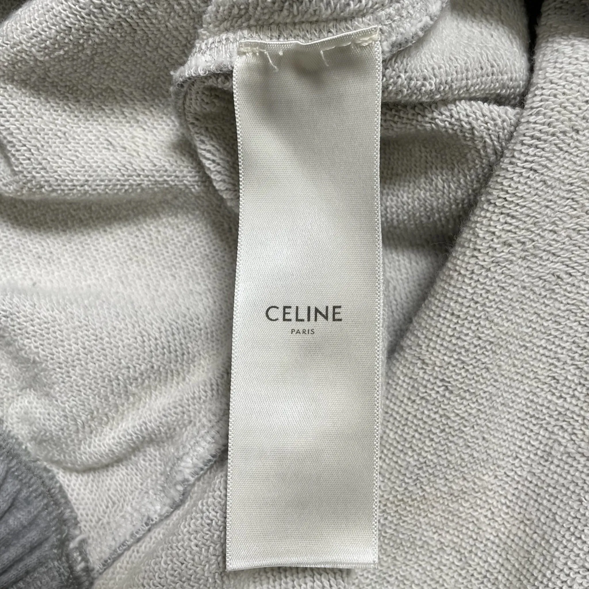 Celine Embroidered Small Logo Sweatshorts Grey Black White Pre-Owned