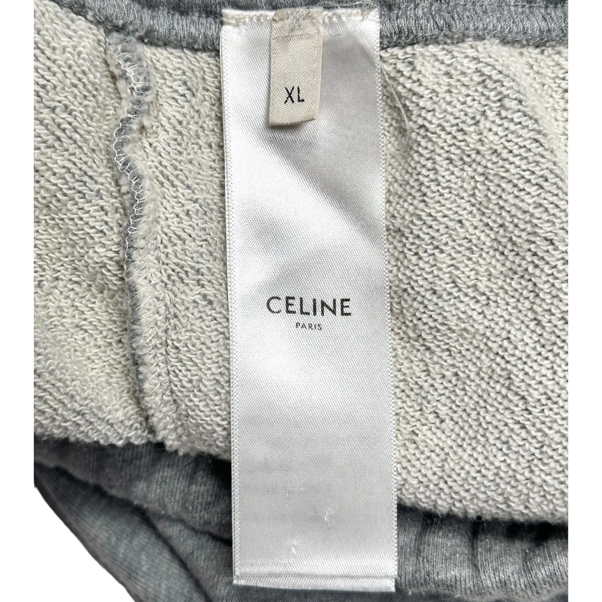 Celine Embroidered Small Logo Sweatshorts Grey Black White Pre-Owned