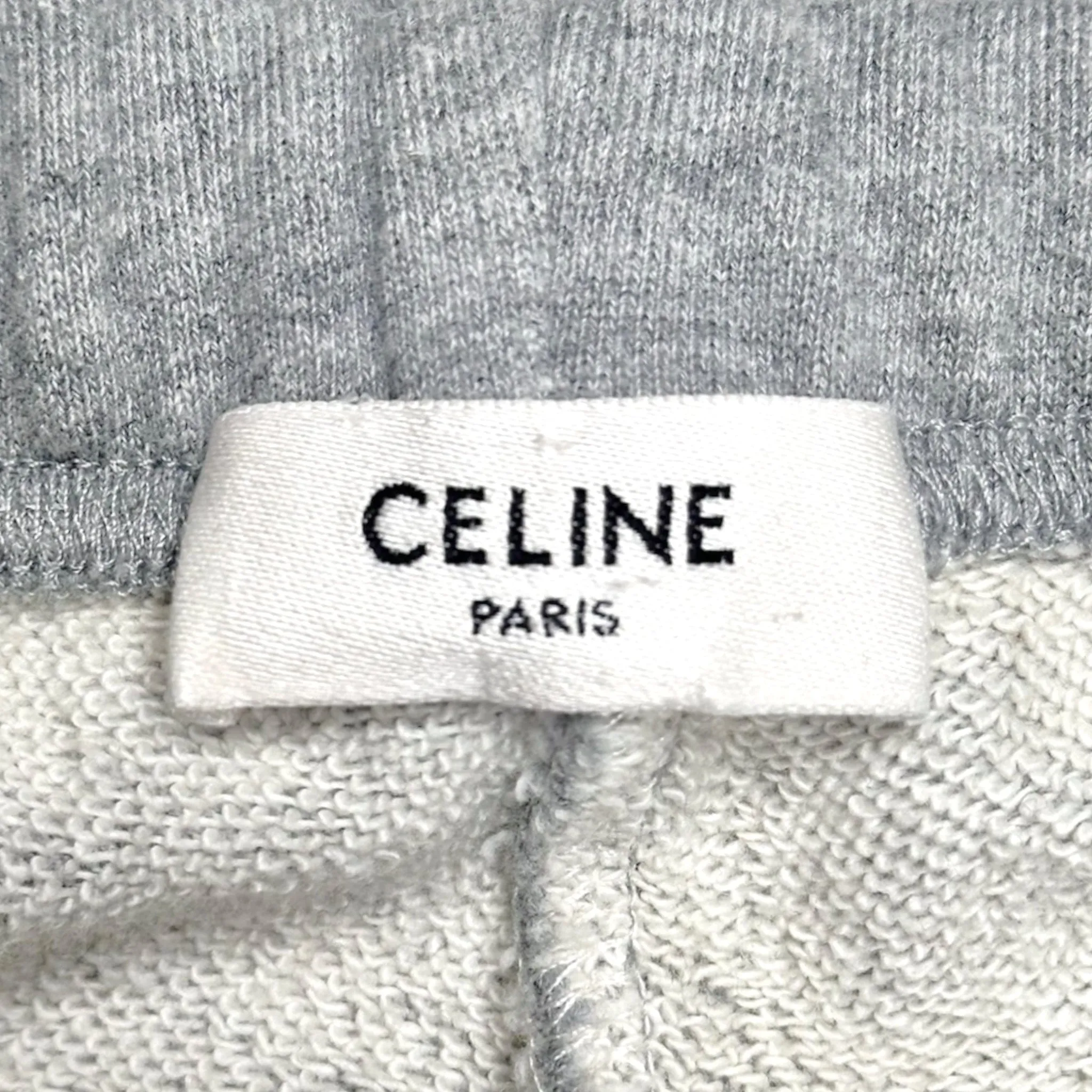 Celine Embroidered Small Logo Sweatshorts Grey Black White Pre-Owned