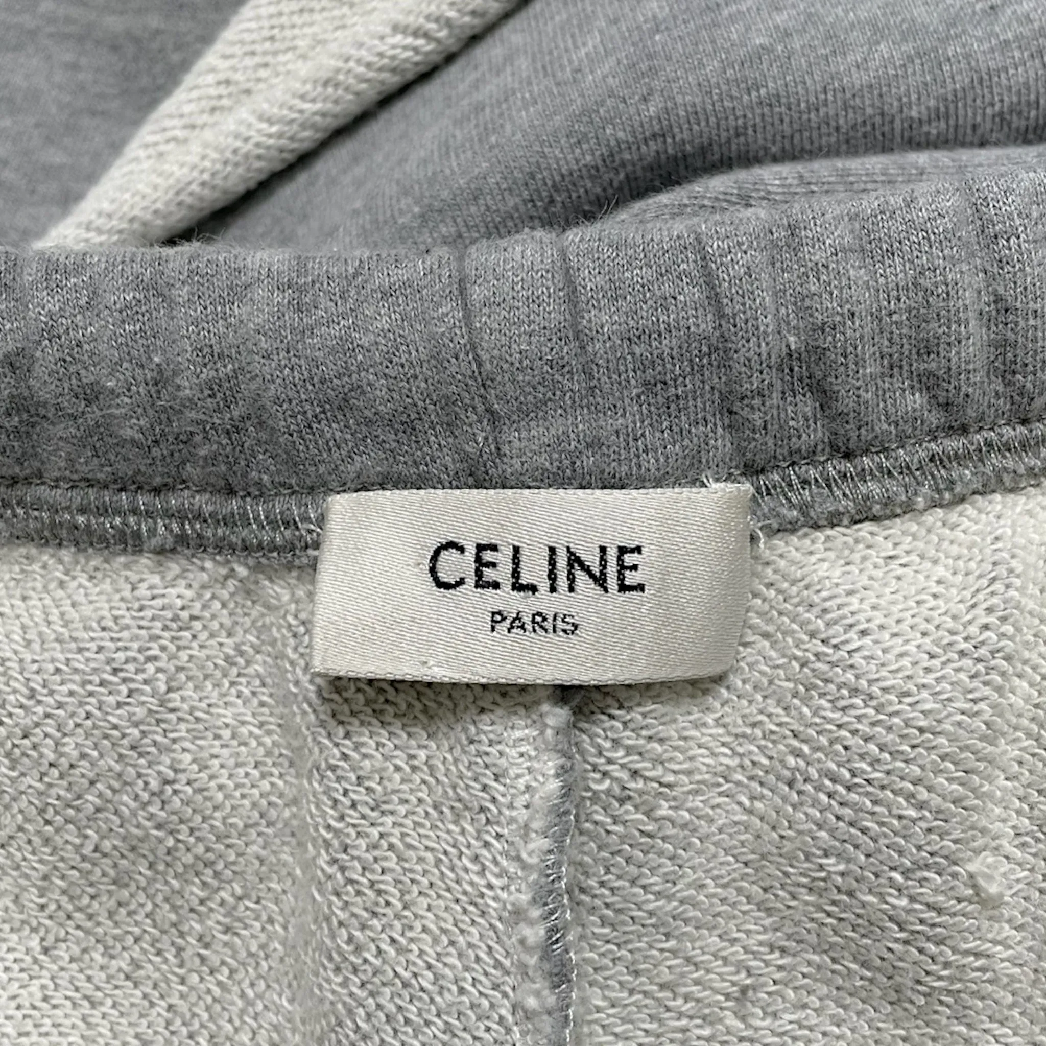 Celine Embroidered Small Logo Sweatshorts Grey Black White Pre-Owned