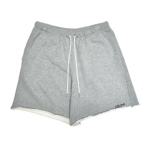 Celine Embroidered Small Logo Sweatshorts Grey Black White Pre-Owned
