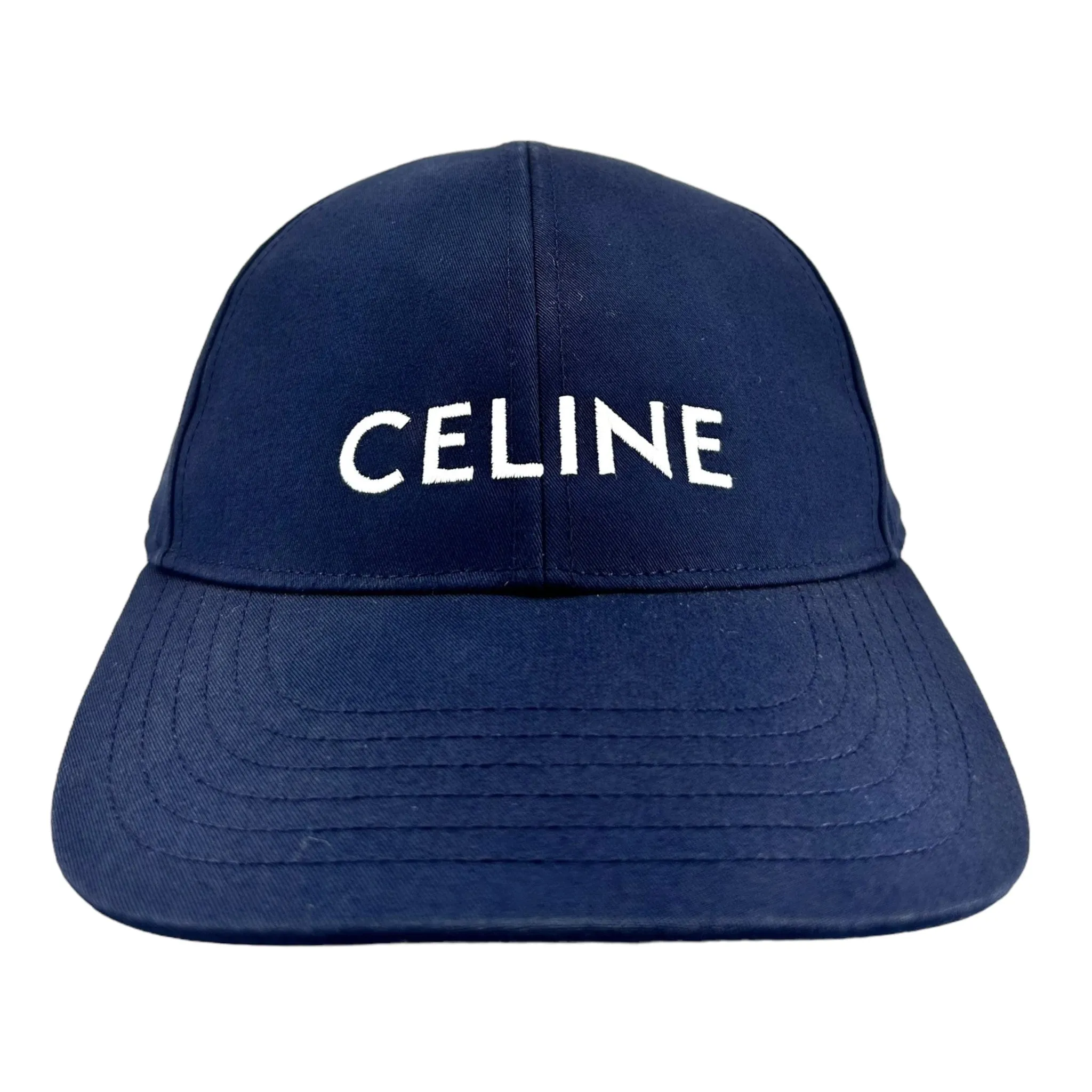 Celine Logo Baseball Hat Navy