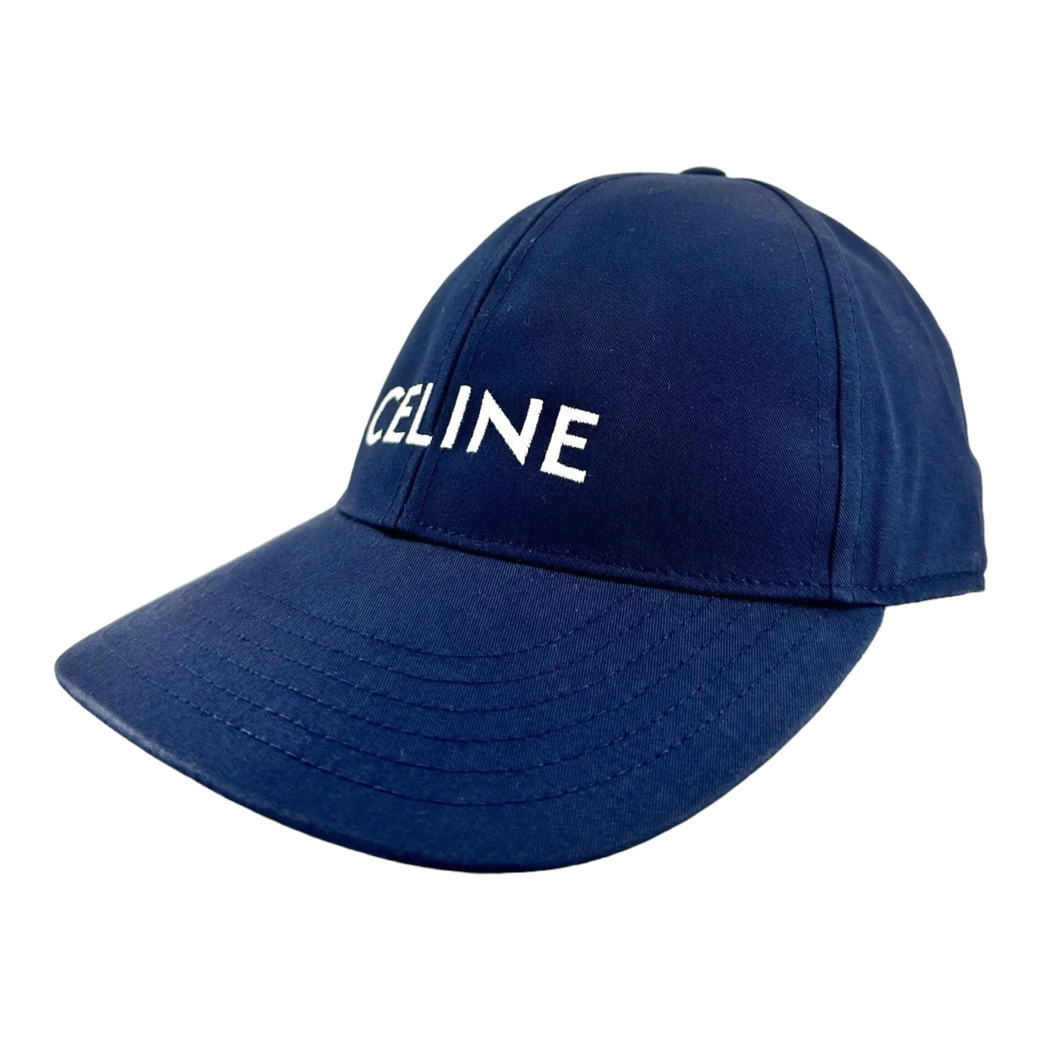 Celine Logo Baseball Hat Navy