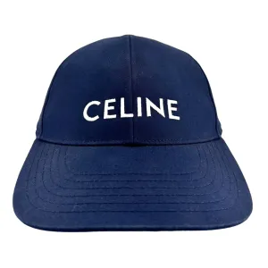 Celine Logo Baseball Hat Navy