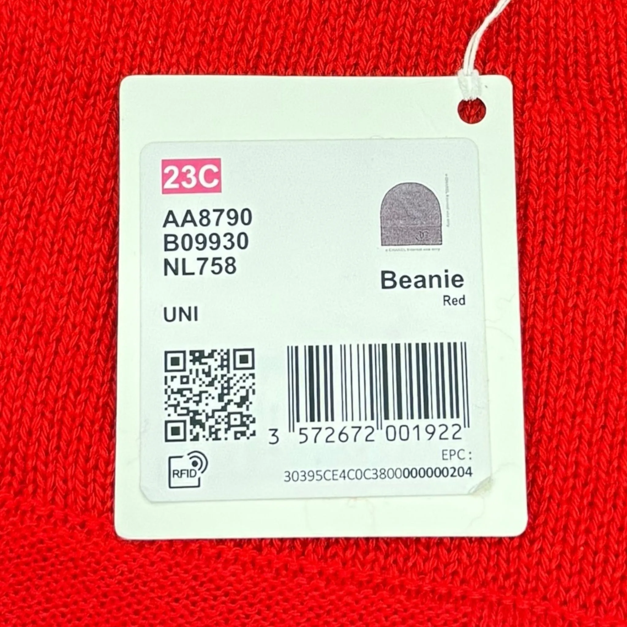 Chanel CC Logo Cashmere Beanie Red Red