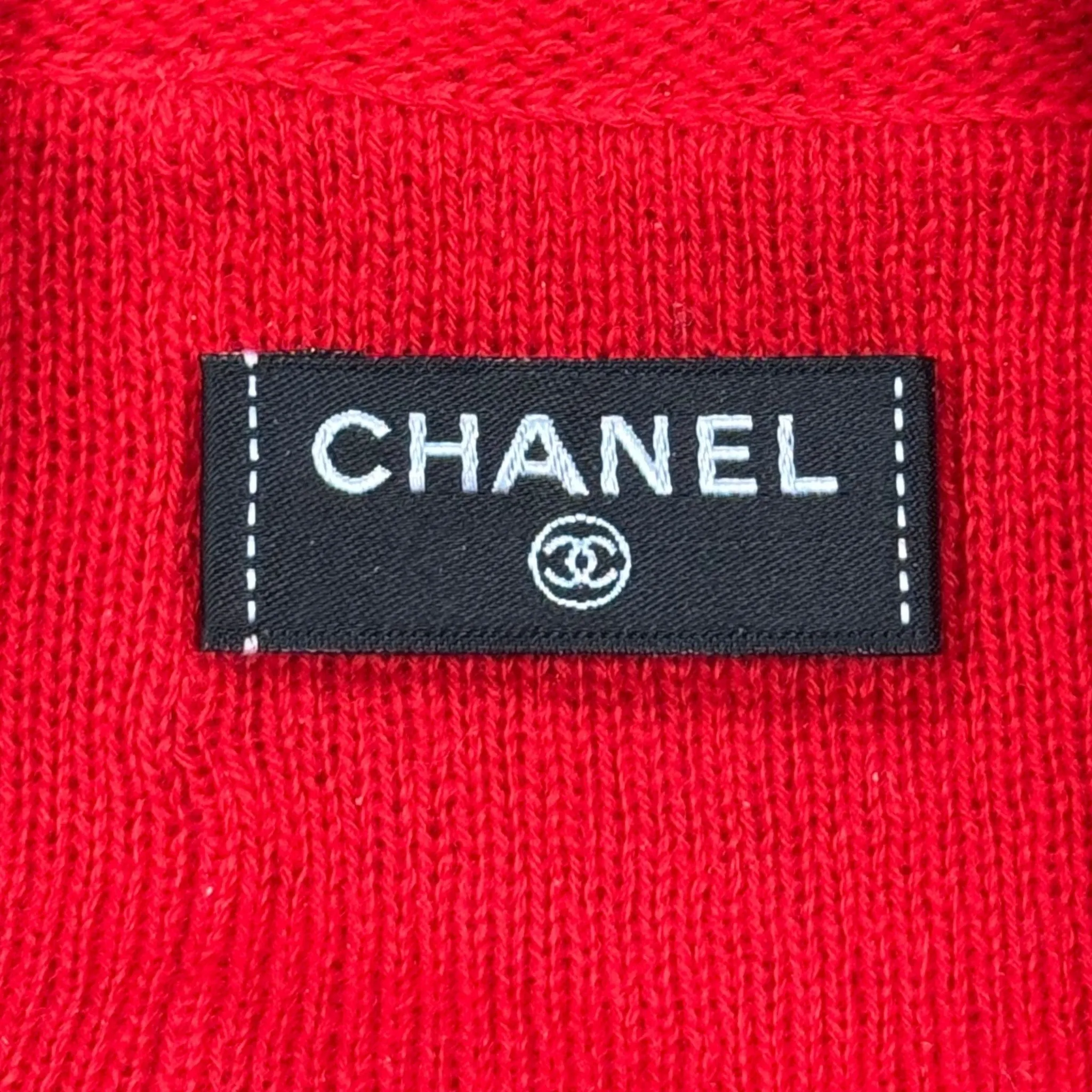 Chanel CC Logo Cashmere Beanie Red Red