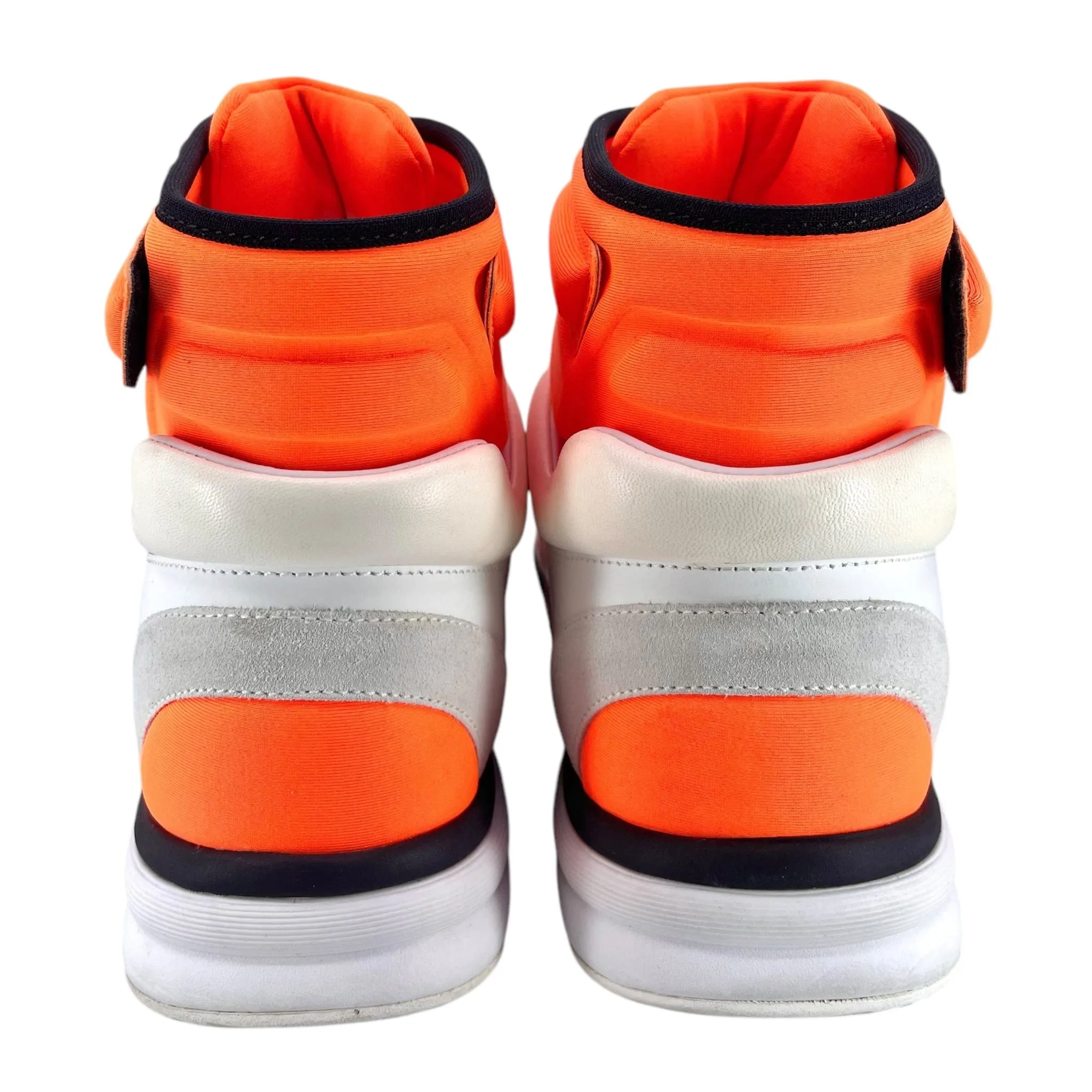 Chanel CC Logo Trainer High Suede Orange White Black Pre-Owned