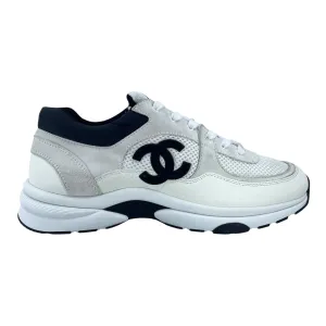 Chanel CC Logo Trainer Low Mesh White Black Pre-Owned