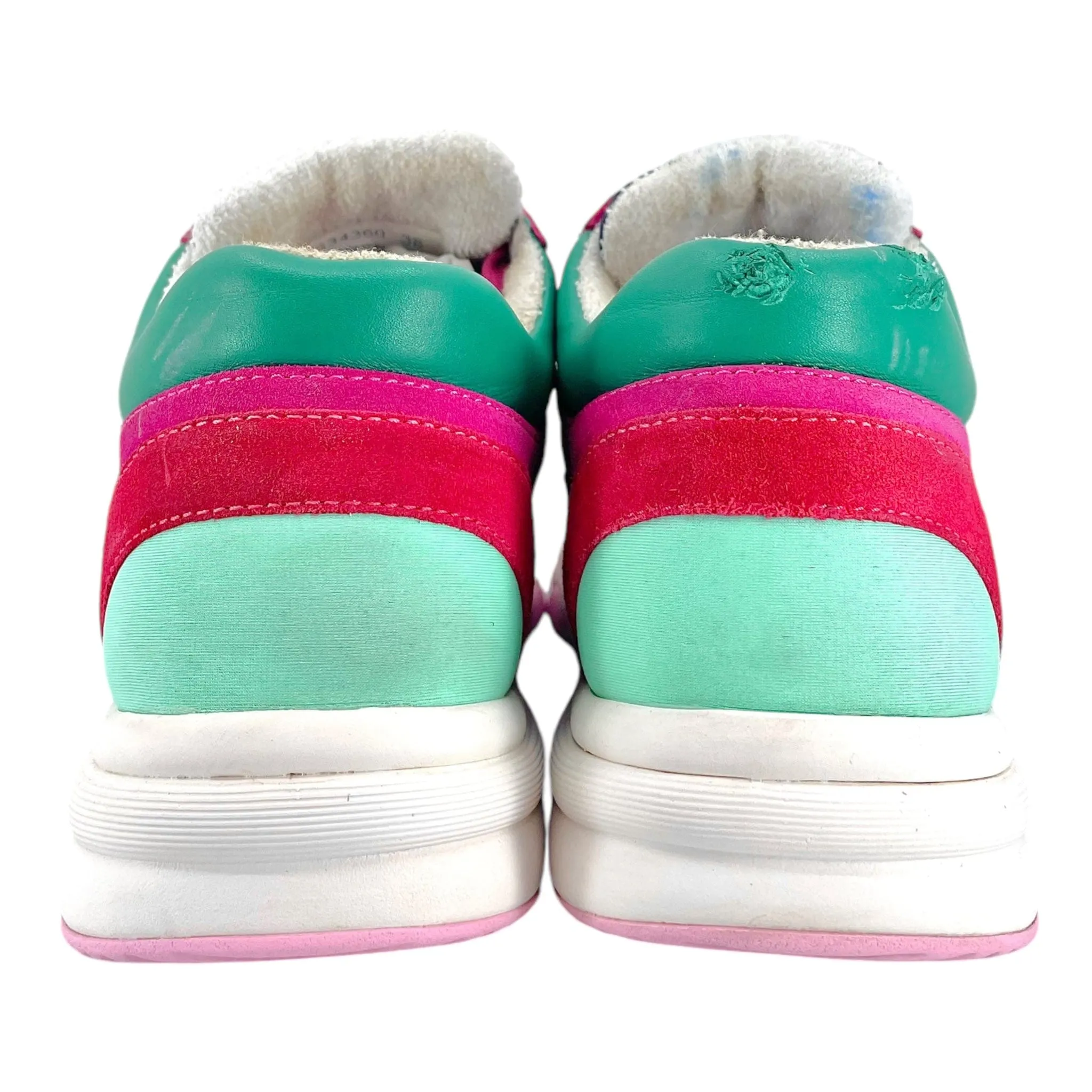 Chanel CC Logo Trainer Low Suede Pink Turquoise Pre-Owned