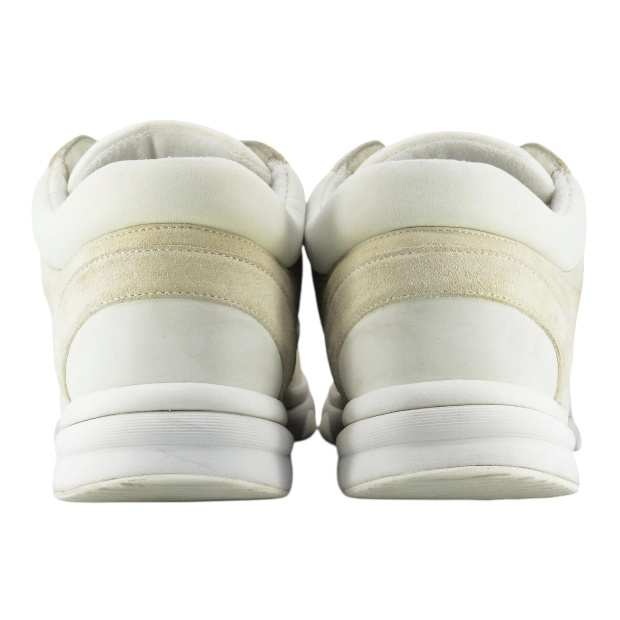 Chanel CC Logo Trainer Low Suede White White Pre-Owned