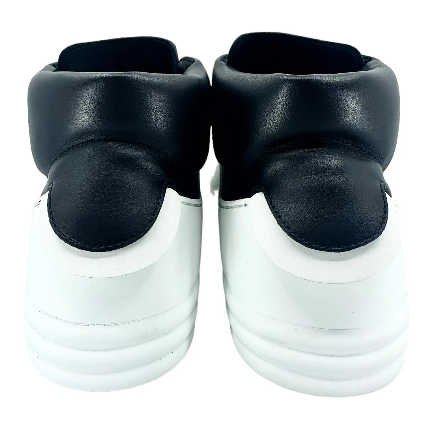 Chanel CC Mid Top Calf Skin Trainer Black White